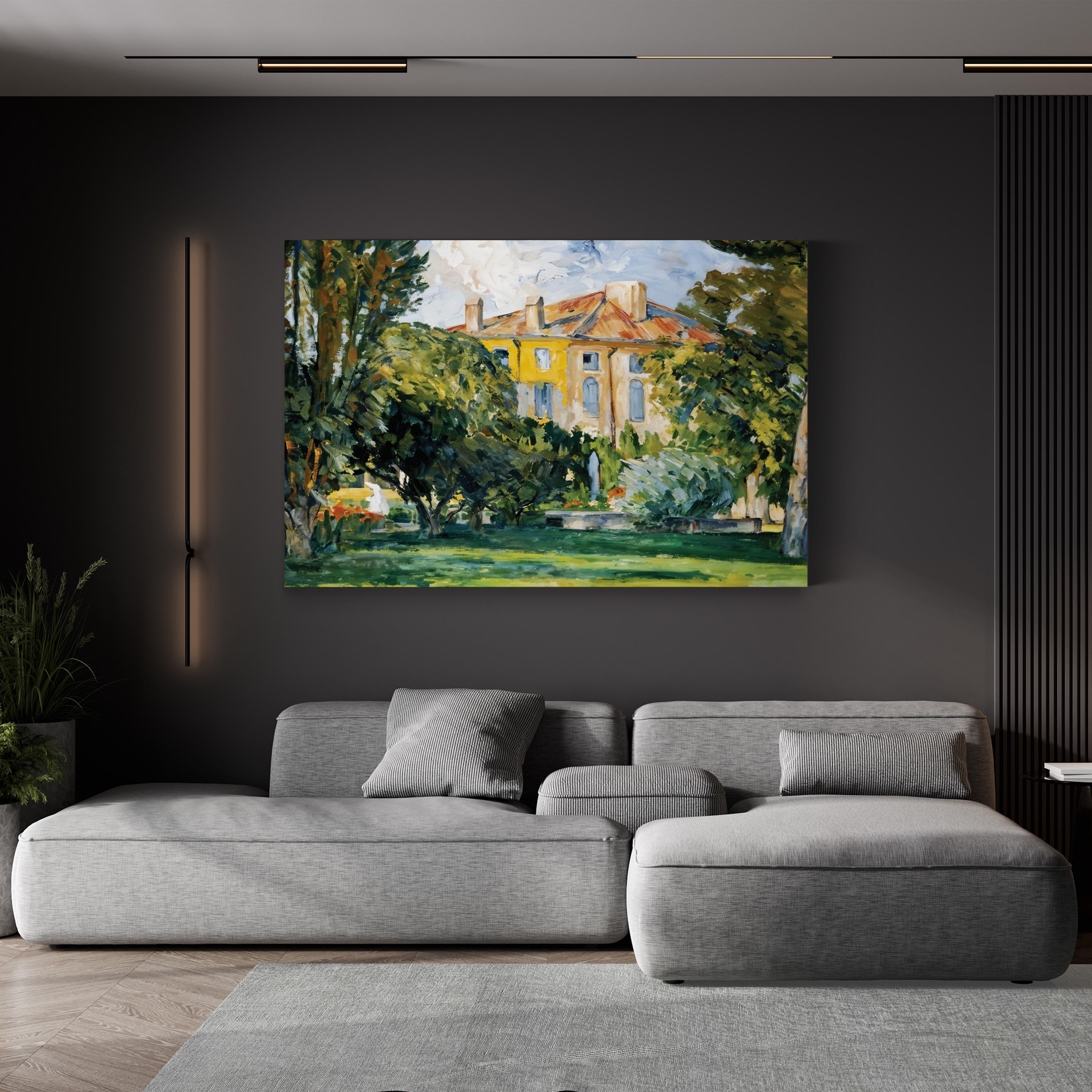 The House at Jas de Bouffan by Paul Cézanne canvas print, gallery canvas angled view