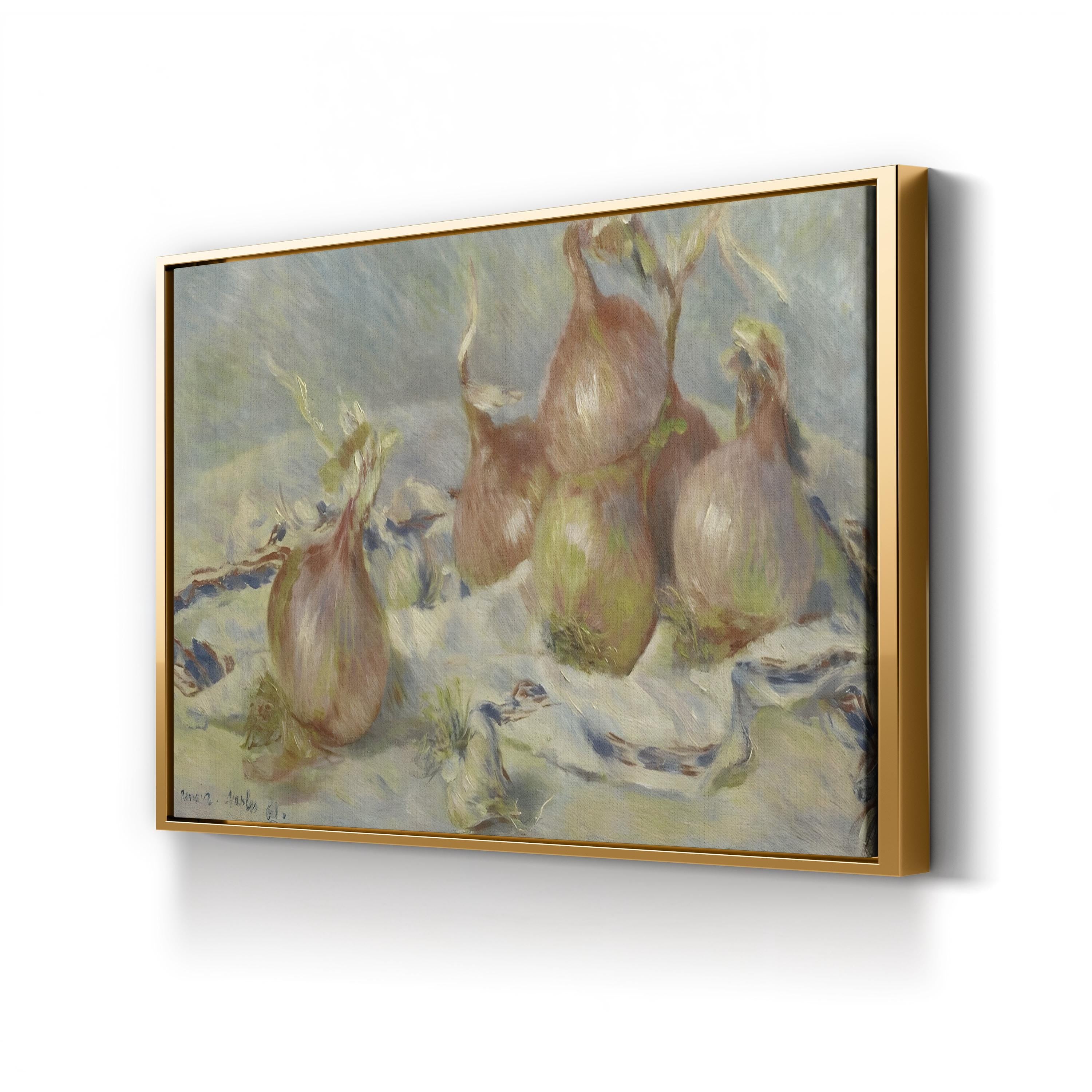 Onions, 1881 by Pierre-Auguste Renoir canvas print in Gold frame