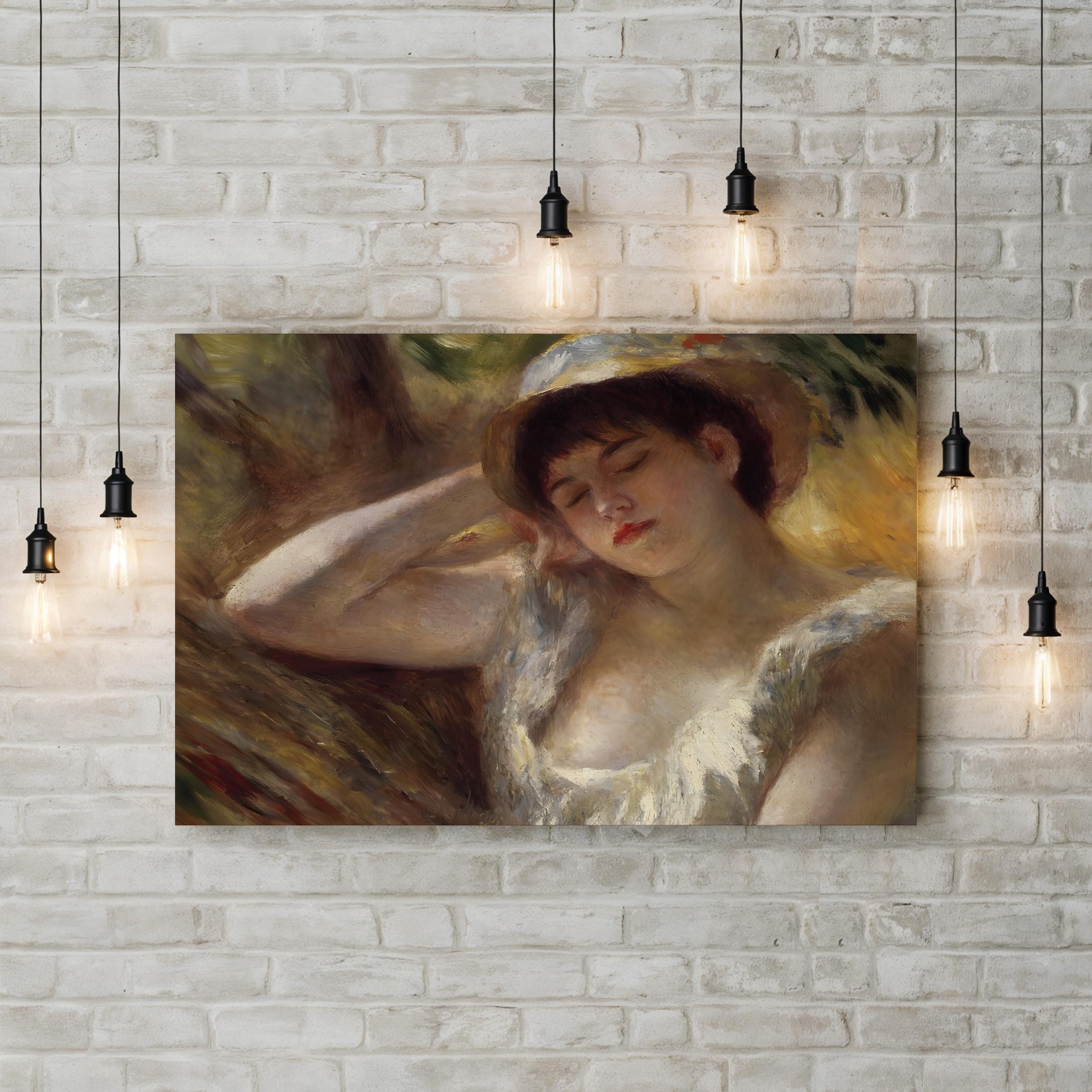 The Sleeper, 1880 Vintage Canvas Print – Pierre-Auguste Renoir Woman Portrait