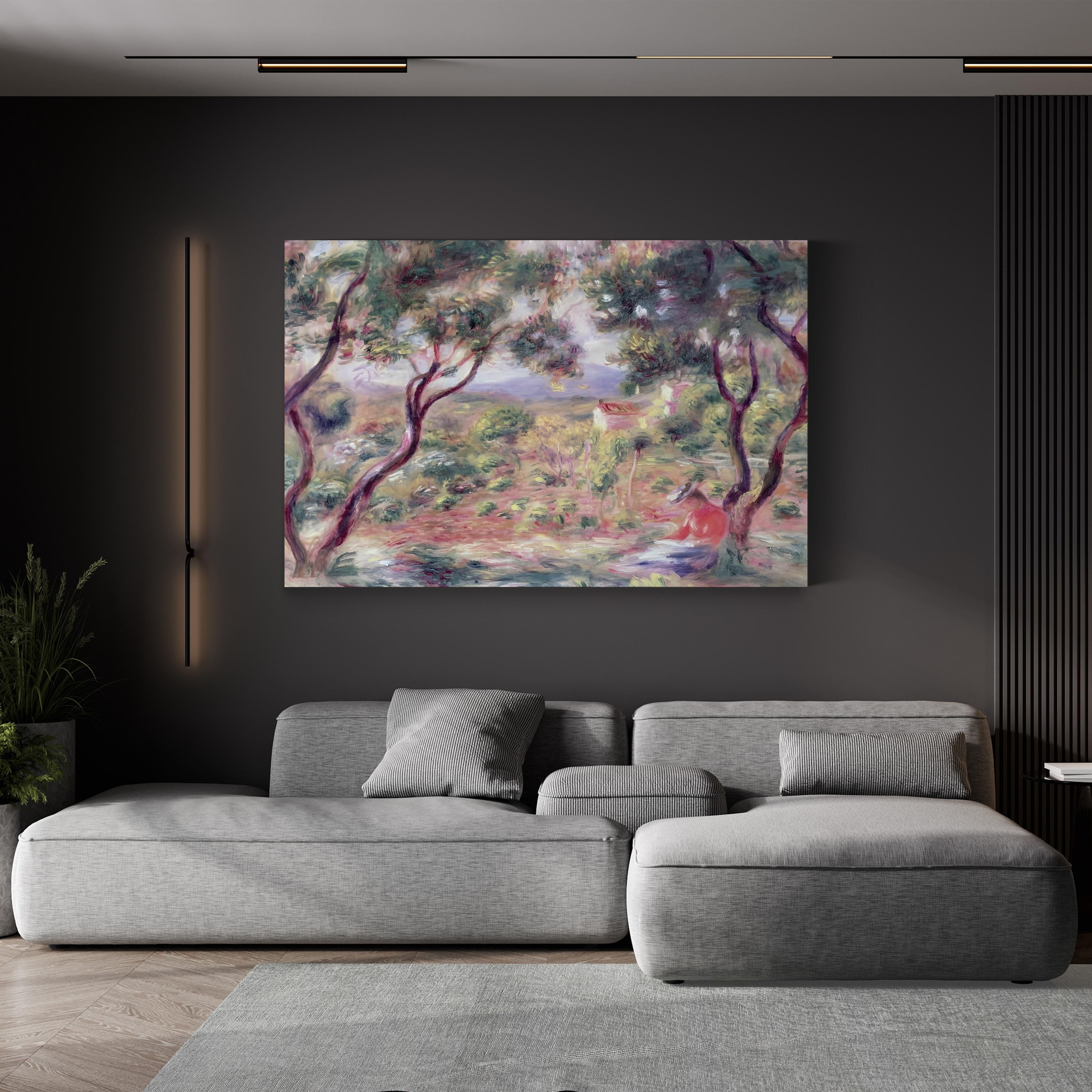 The Vines at Cagnes, 1906 Wall Art by Pierre-Auguste Renoir – Impressionist French Vineyard Canvas Print