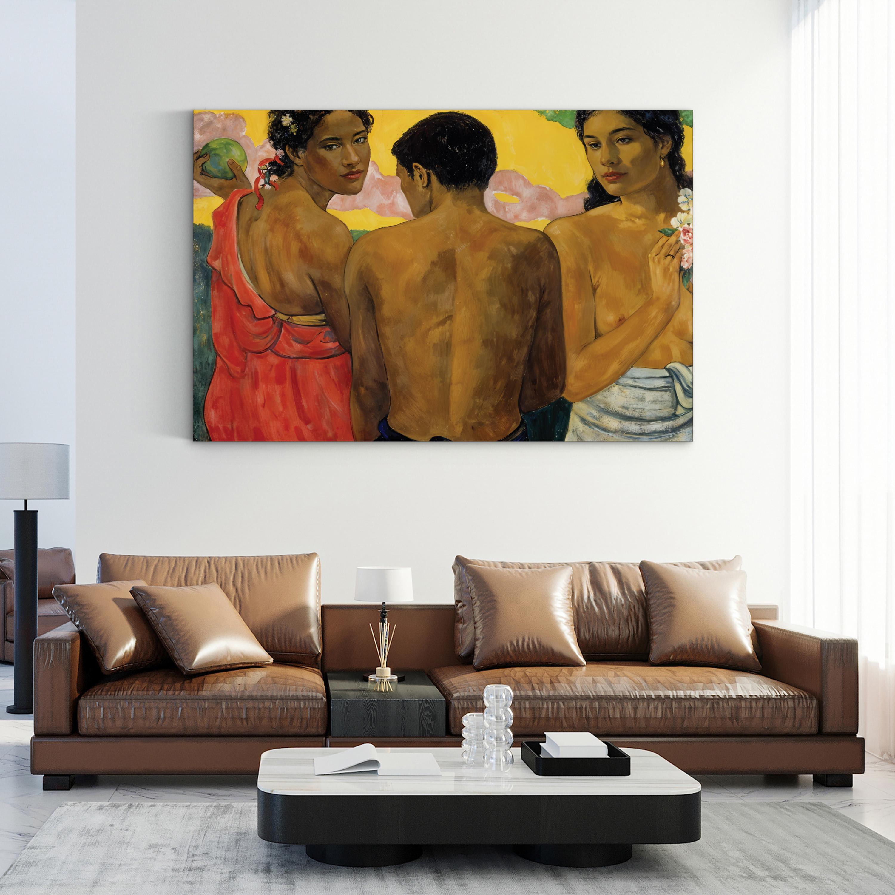 Three Tahitians Vintage Canvas Print – Paul Gauguin Tropical Island Wall Art