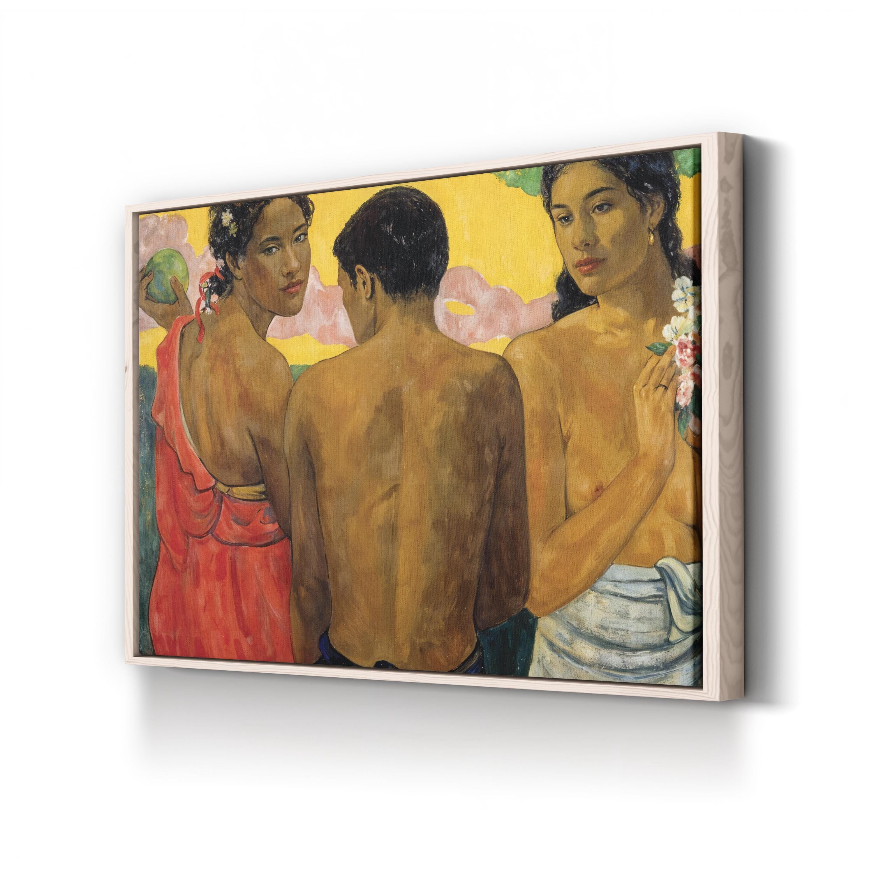 Three Tahitians Vintage Canvas Print – Paul Gauguin Tropical Island Wall Art
