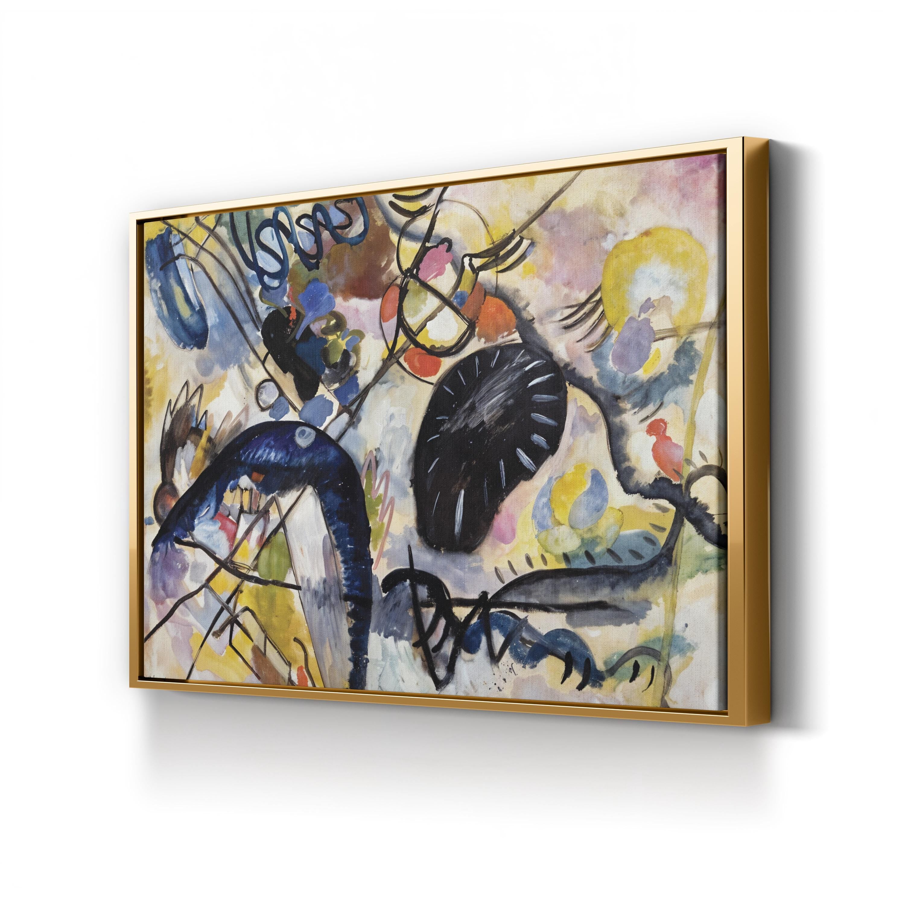 Picture with a Black Arch by Wassily Kandinsky canvas print in gold frame