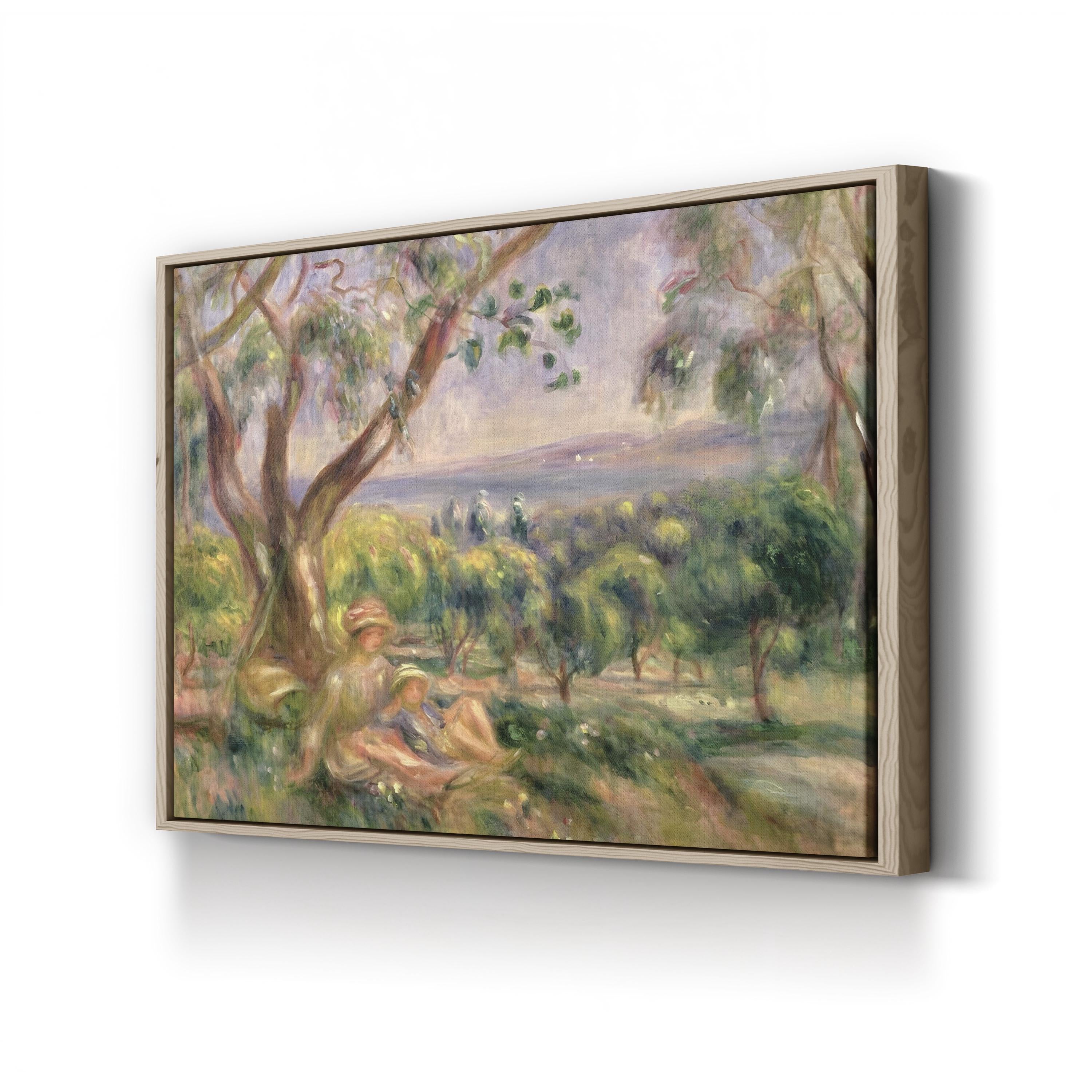 Vintage 1910 Woman and Child in Nature Canvas Print: Early 20th Century Figurative Art