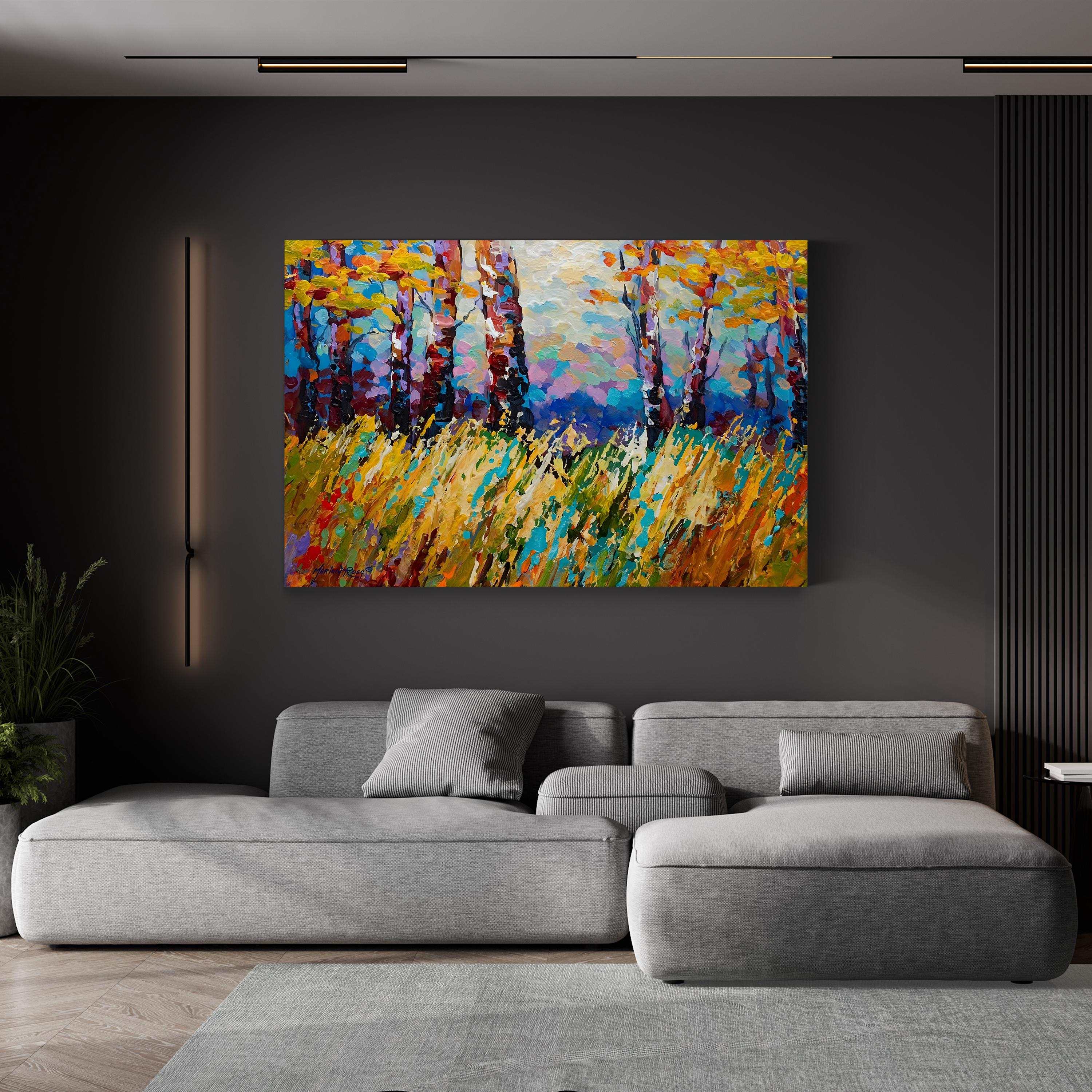 Abstract Autumn Wall Art by Marion Rose | Contemporary Fall Landscape Canvas Print