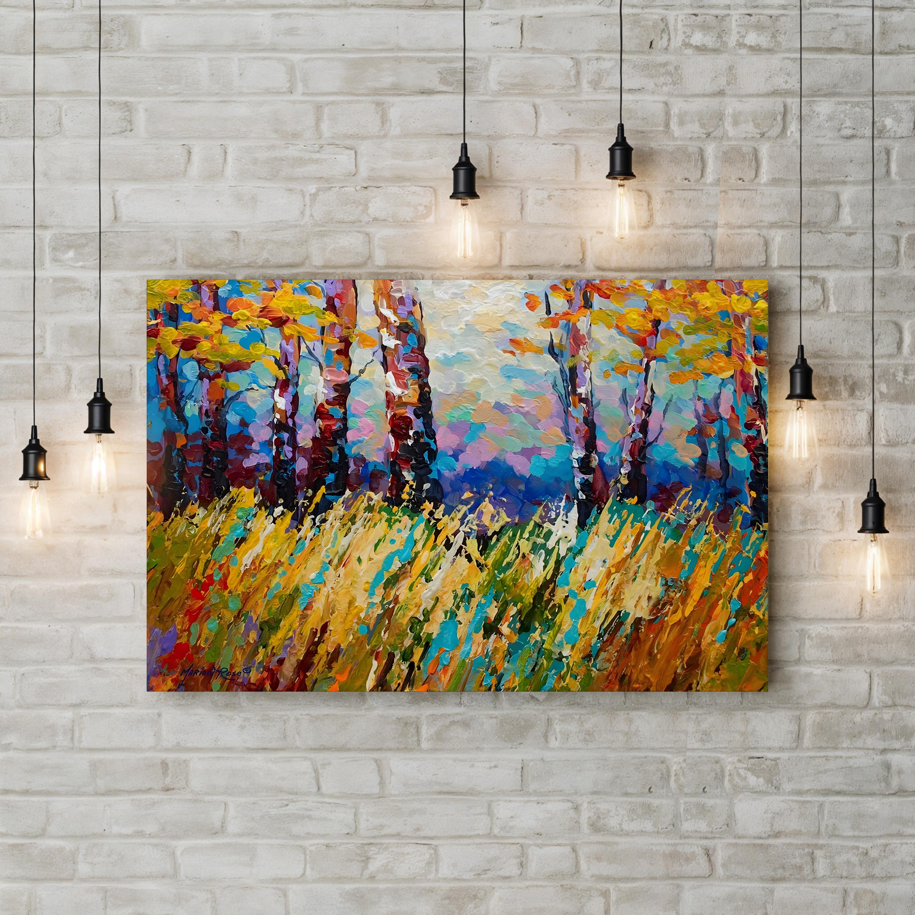 Abstract Autumn Wall Art by Marion Rose | Contemporary Fall Landscape Canvas Print
