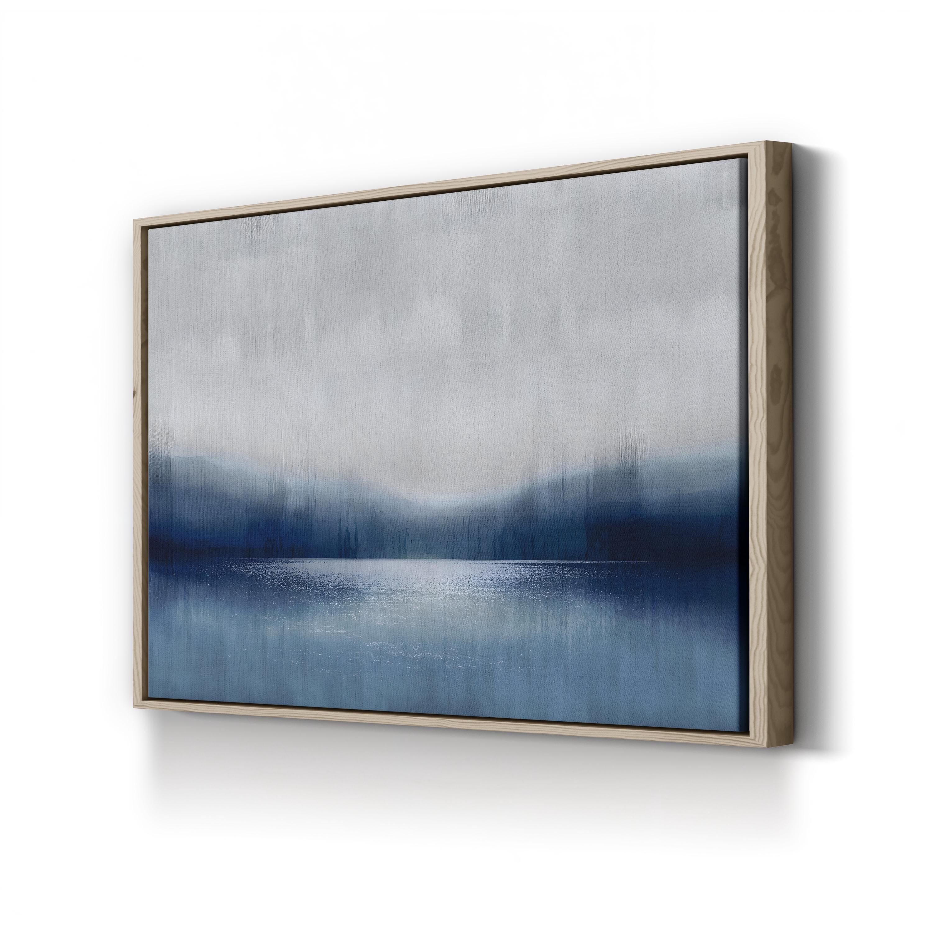 Abstract Landscape Indigo Lake II Wall Art by David Moore | Contemporary Blue Abstract Canvas