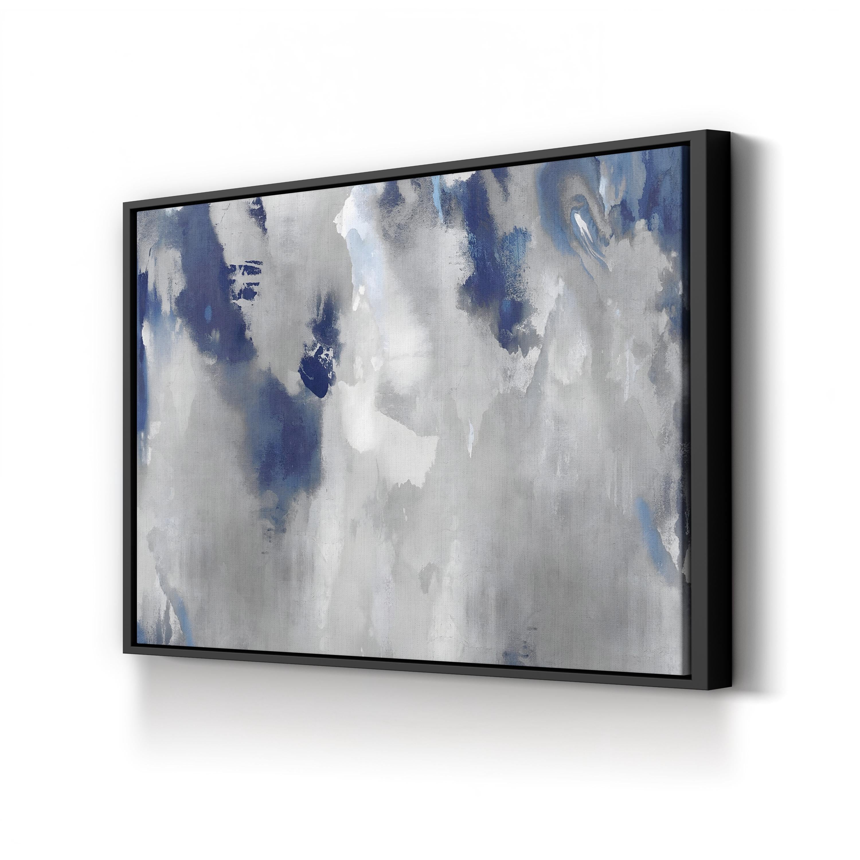 Abstract Silver Stains Indigo Wall Art by David Moore