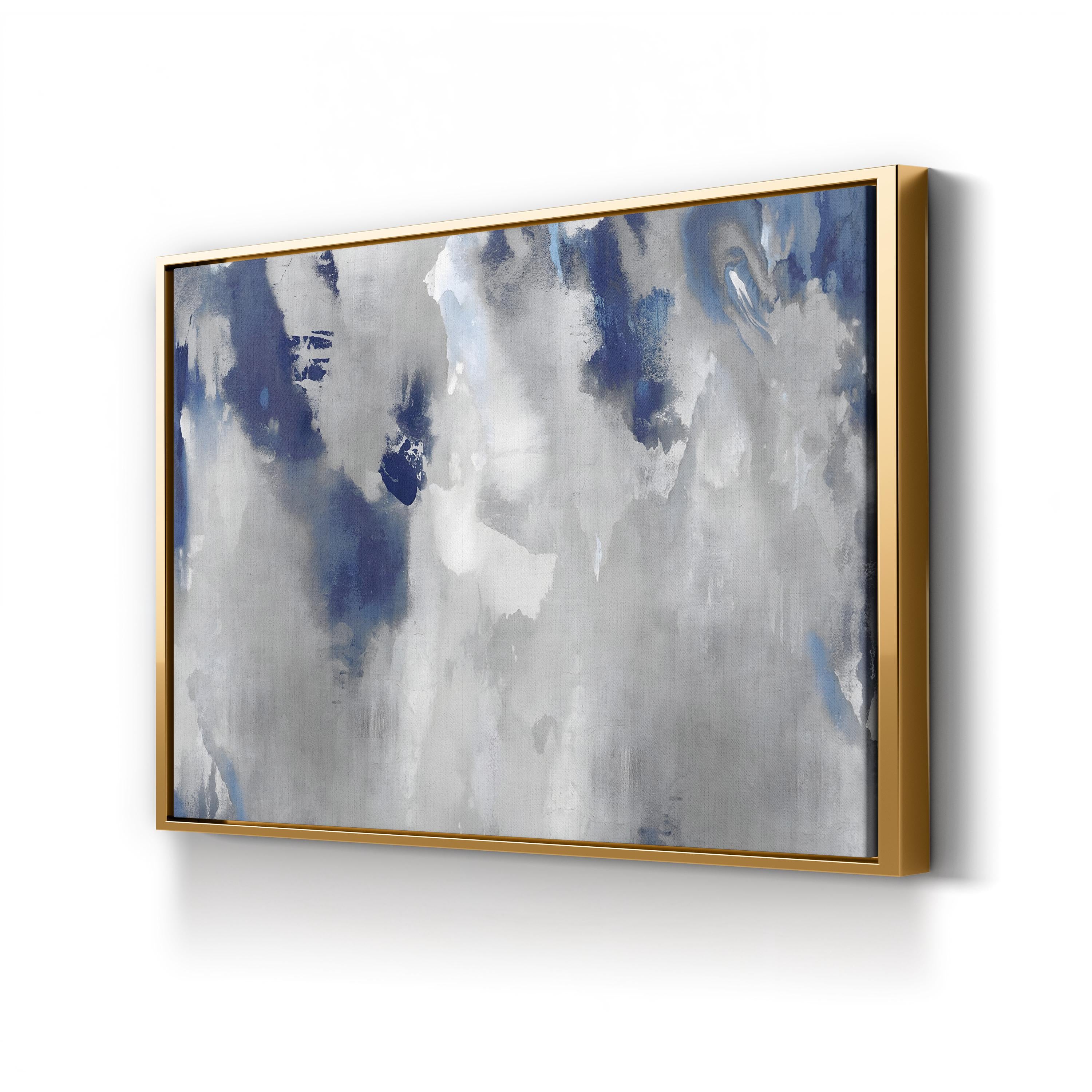 Abstract Silver Stains Indigo Wall Art by David Moore