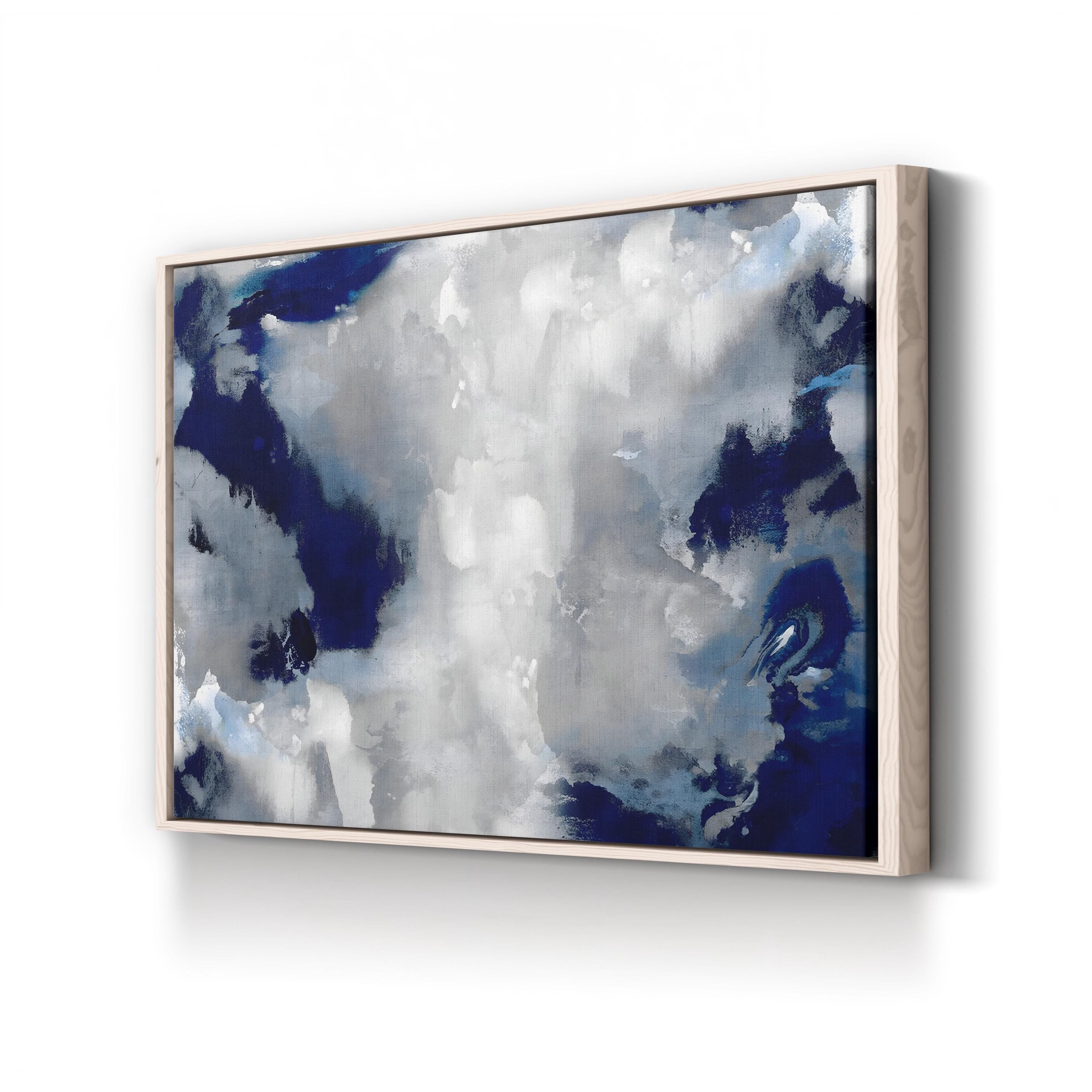 Abstract Stains Indigo II Abstract Canvas Wall Art by David Moore