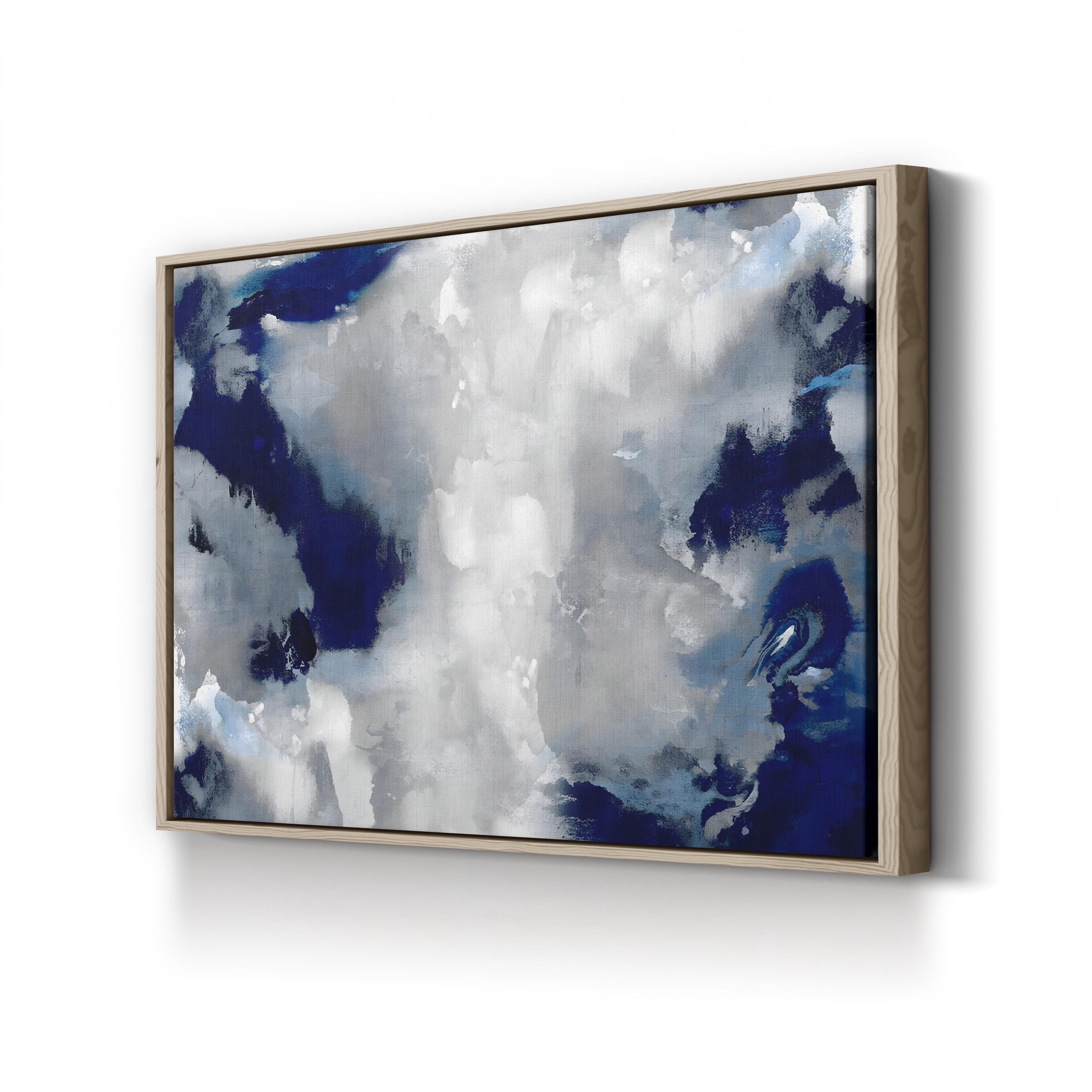 Abstract Stains Indigo II Abstract Canvas Wall Art by David Moore
