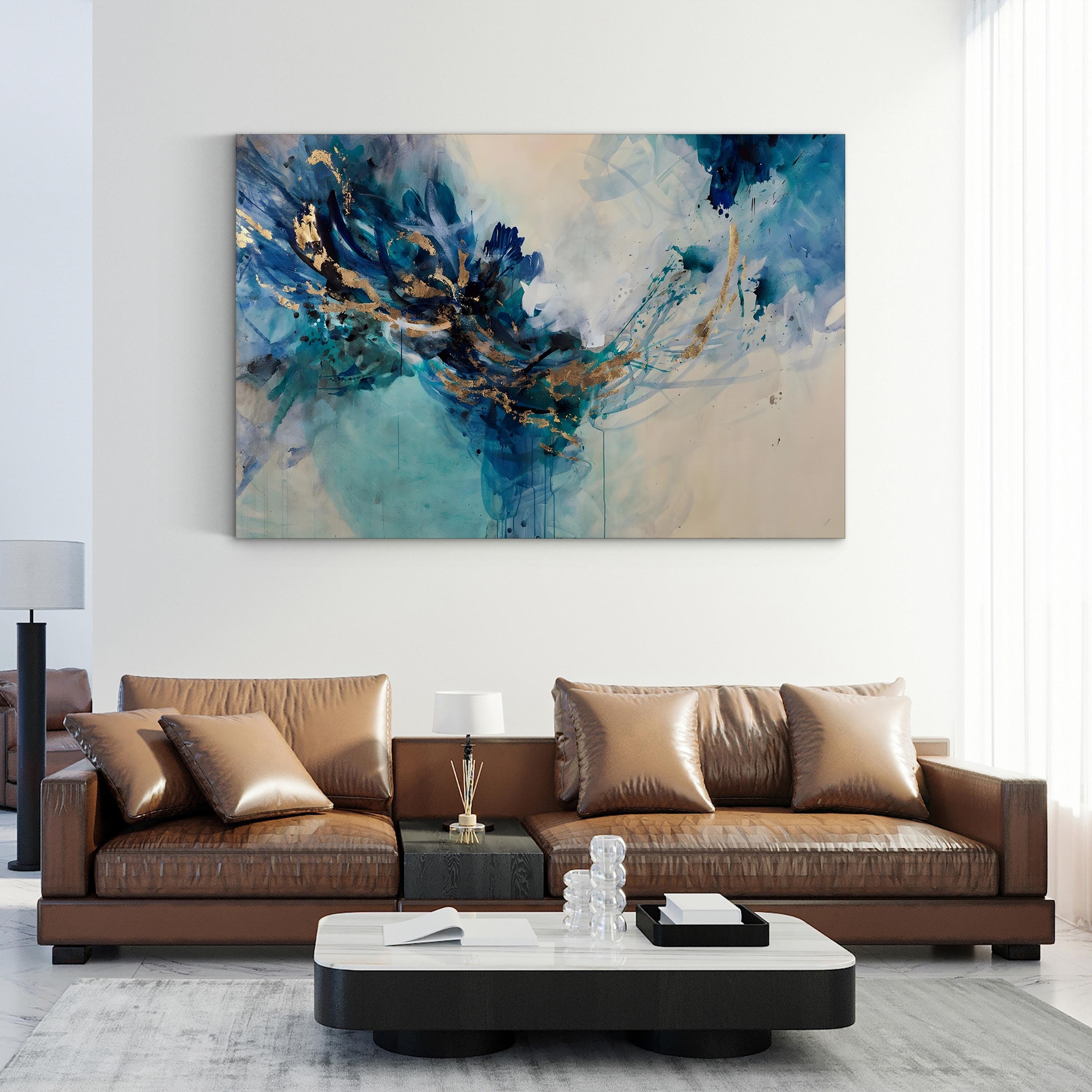 Accumulation of Gold Wall Art | Contemporary Black and Gold Abstract Canvas by Kari Taylor