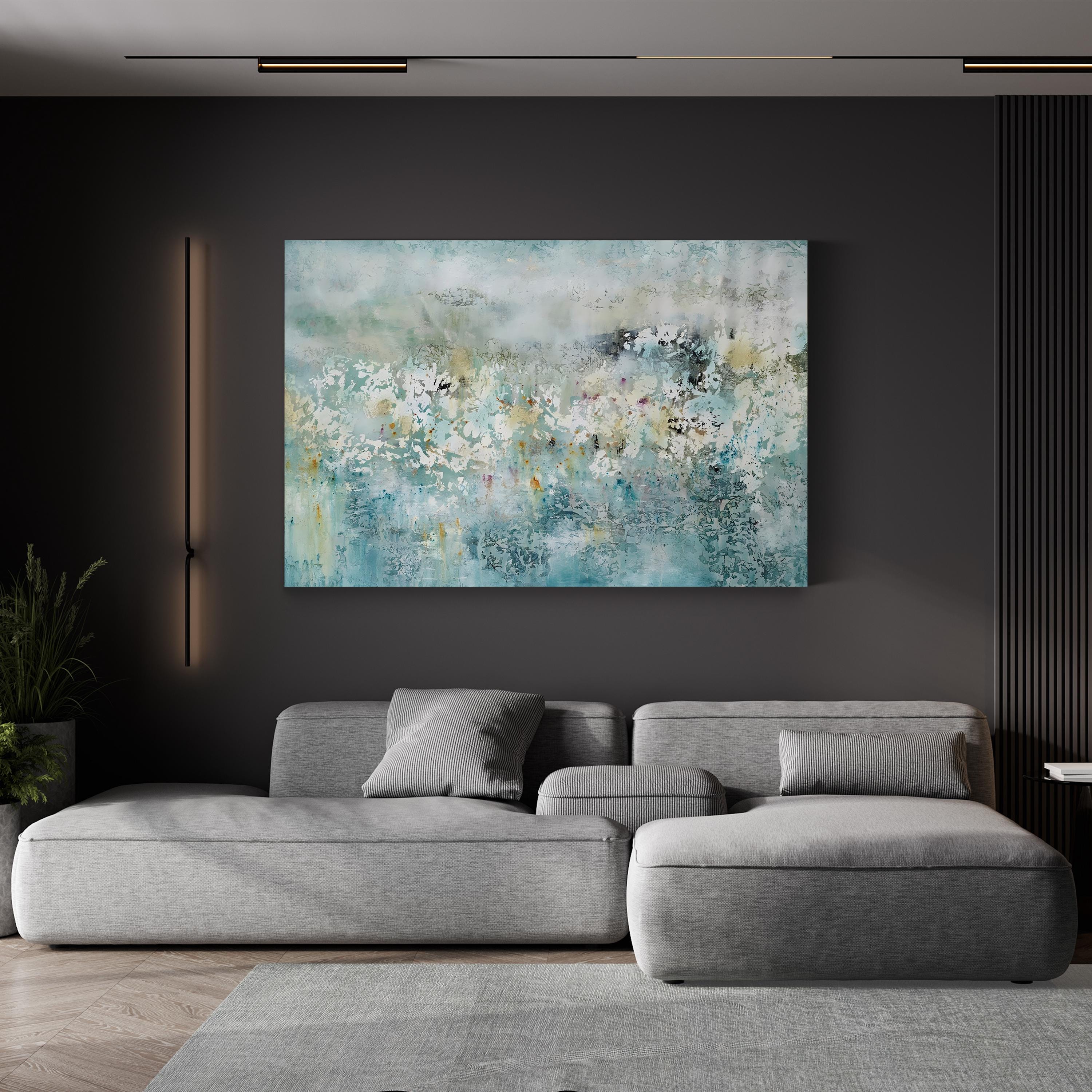 Across the Sound | Contemporary Abstract Coastal Landscape Wall Art by Alexys Henry