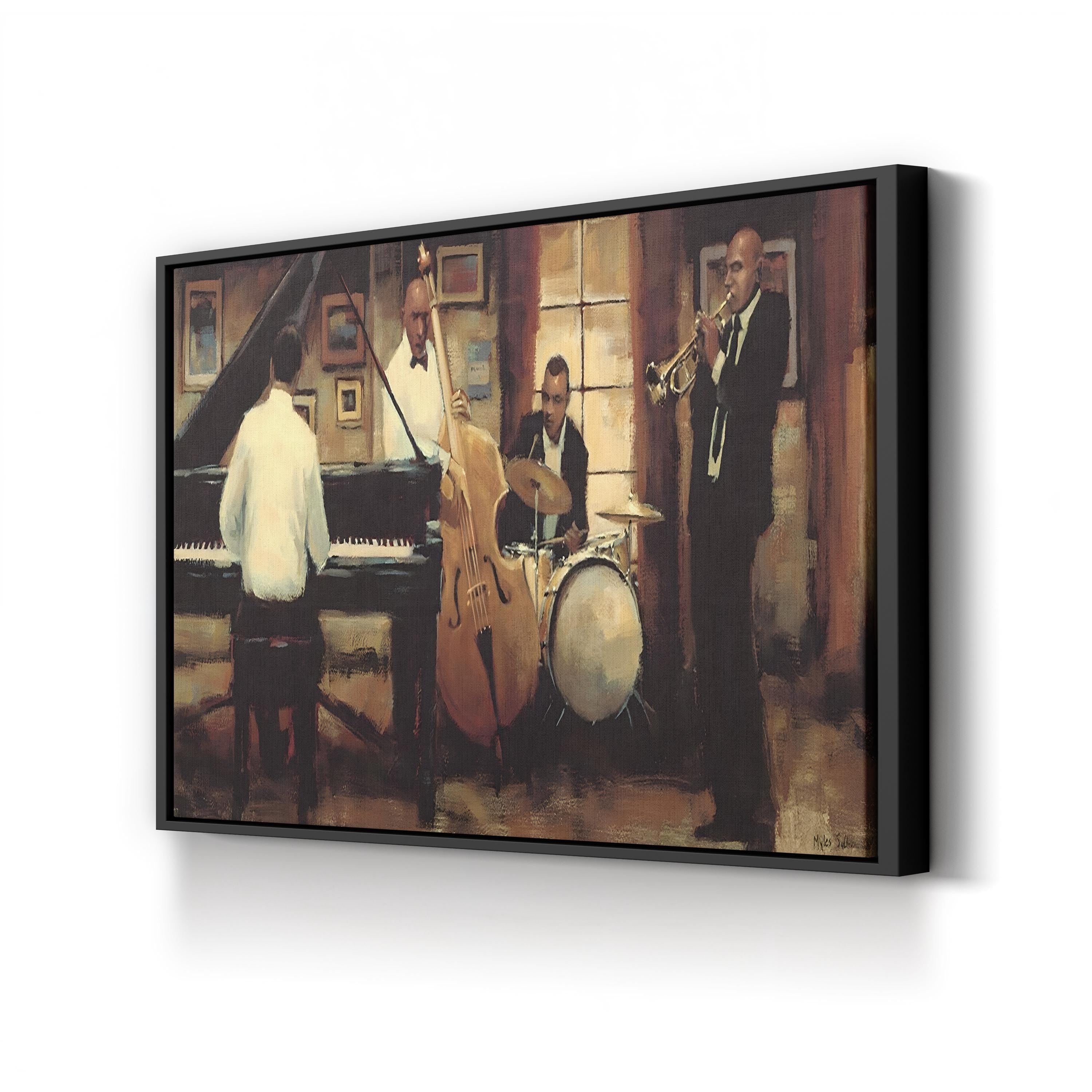 All That Jazz by Myles Sullivan canvas print in black frame