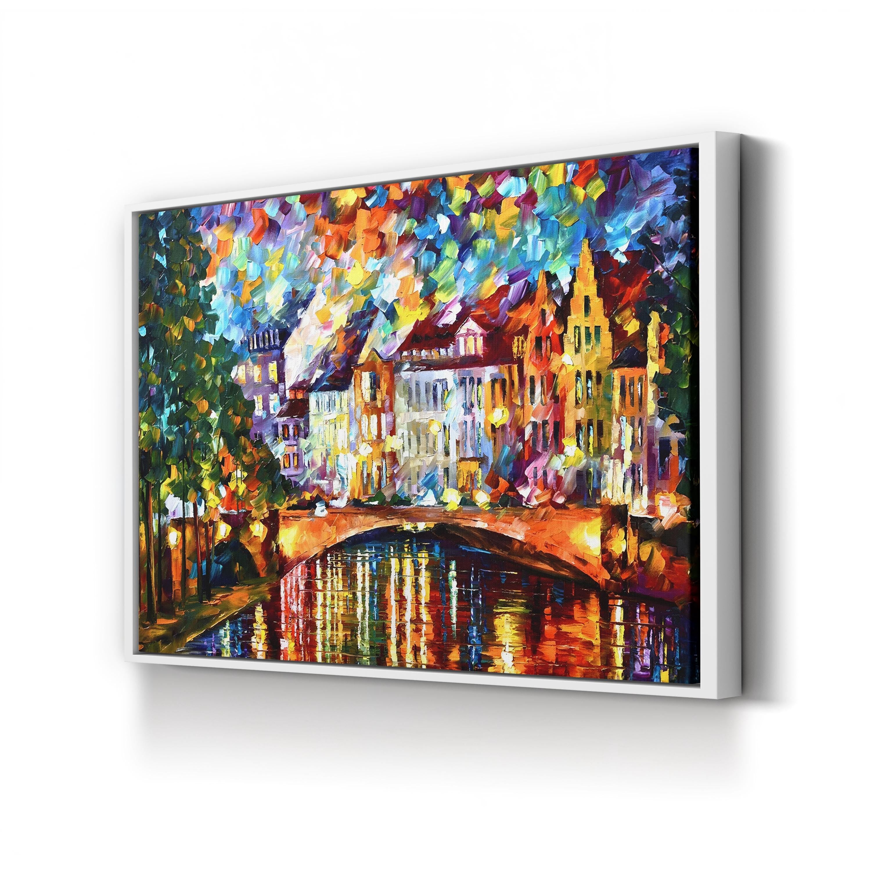 Amsterdam Wall Art by Leonid Afremov – Contemporary Impressionist Cityscape Canvas