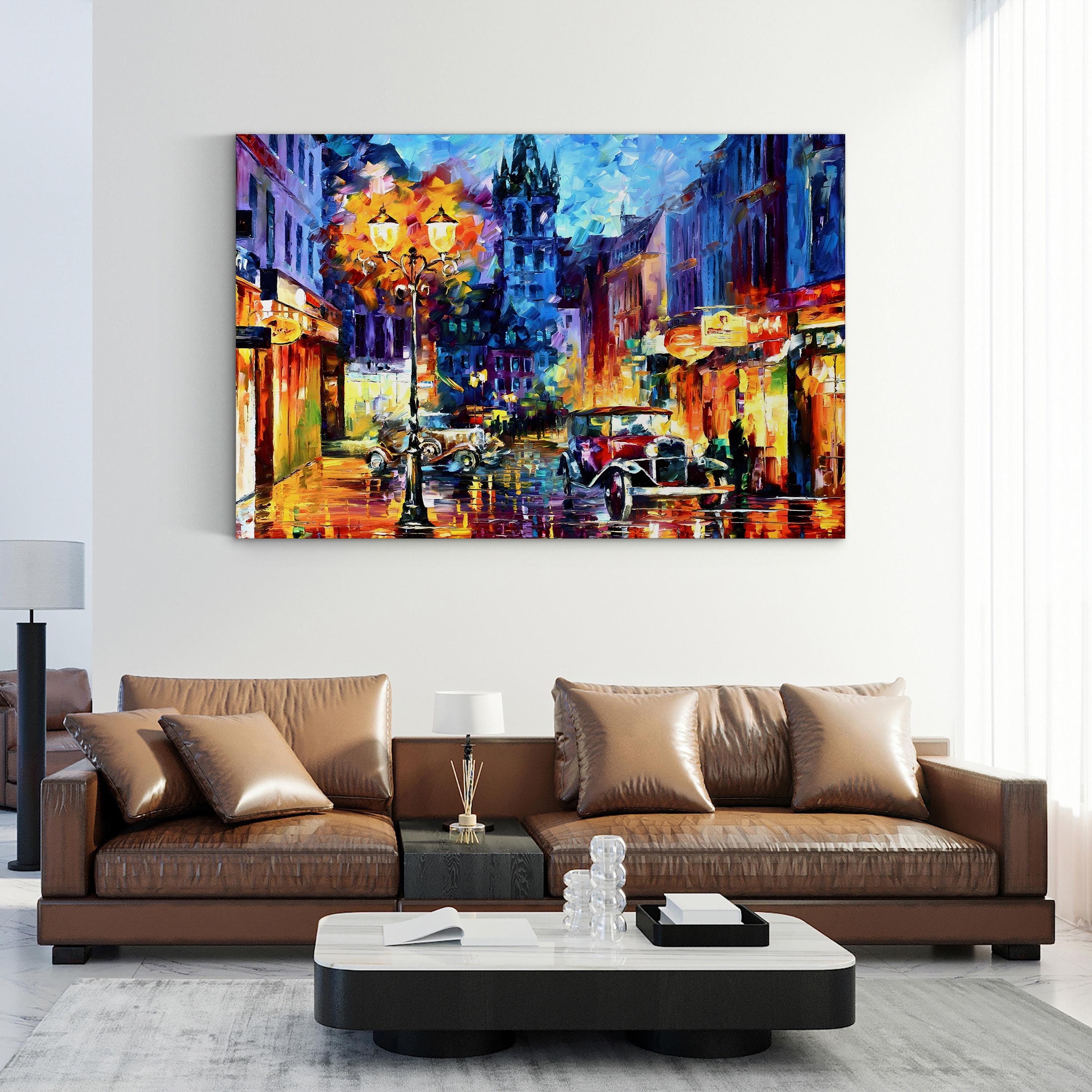 Amsterdam 1905 Wall Art by Leonid Afremov – Contemporary Impressionist Cityscape Canvas