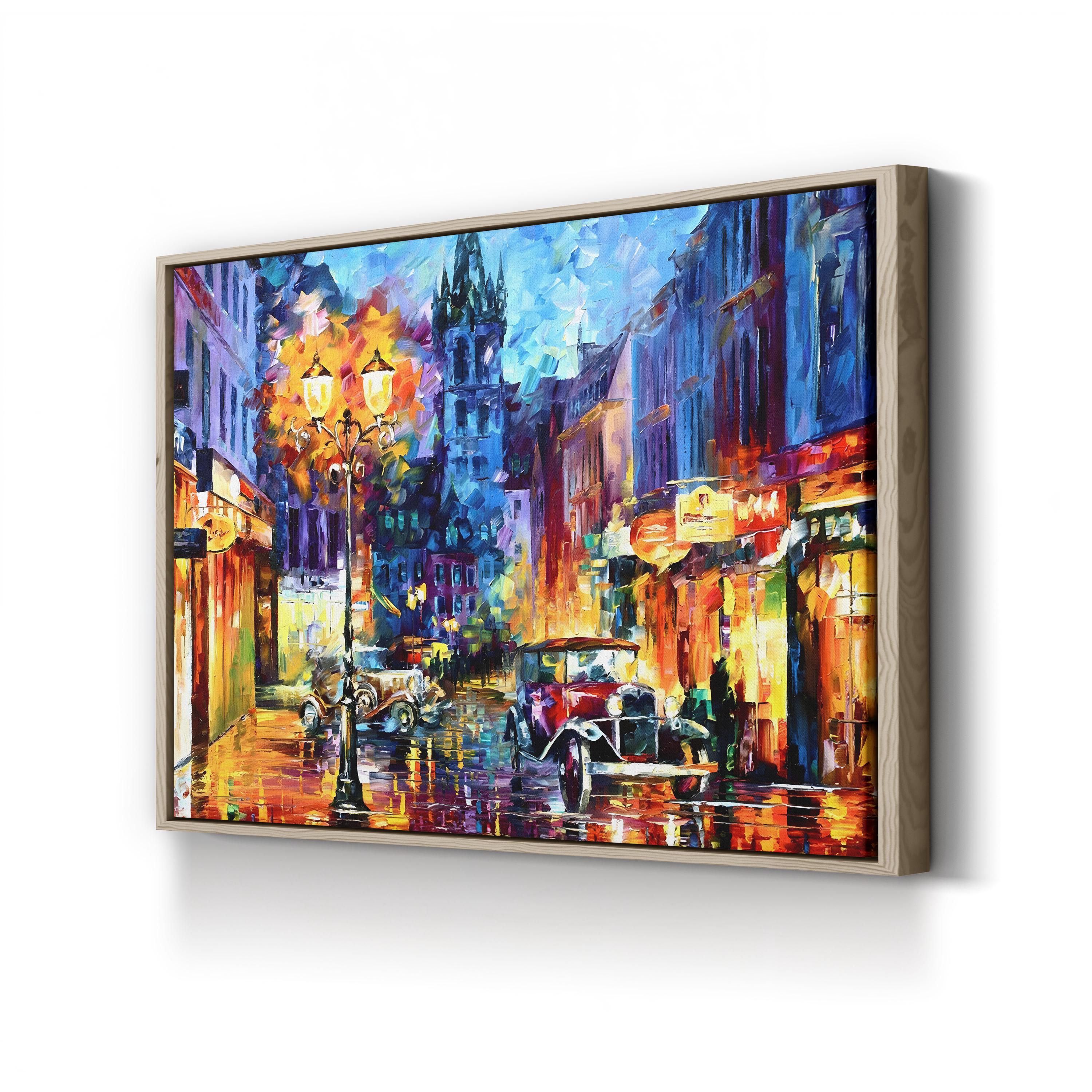 Amsterdam 1905 Wall Art by Leonid Afremov – Contemporary Impressionist Cityscape Canvas