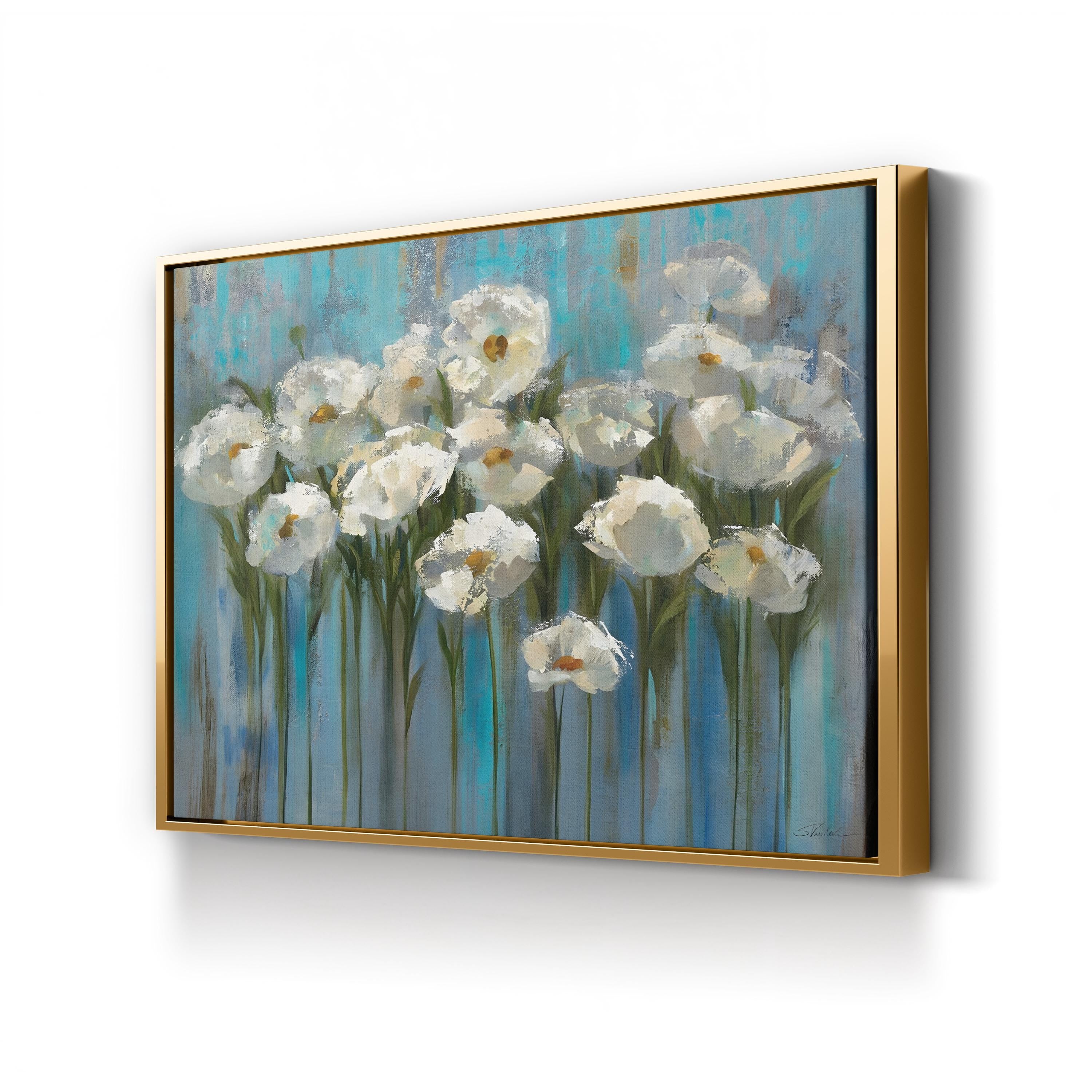 Anemones by the Lake Wall Art by Silvia Vassileva – Contemporary Floral Landscape Canvas