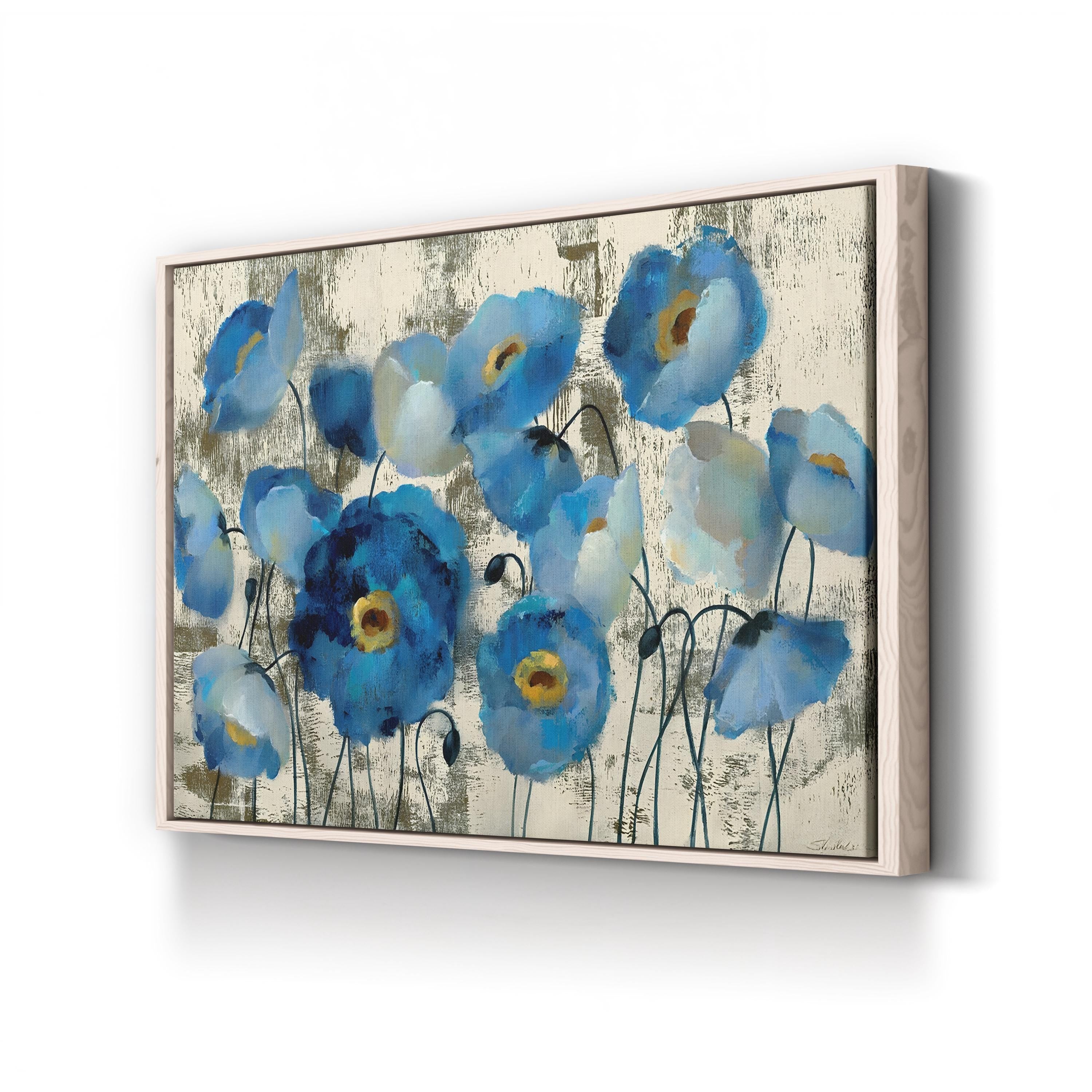 Aquamarine Floral Wall Art by Silvia Vassileva – Contemporary Floral Abstract Canvas
