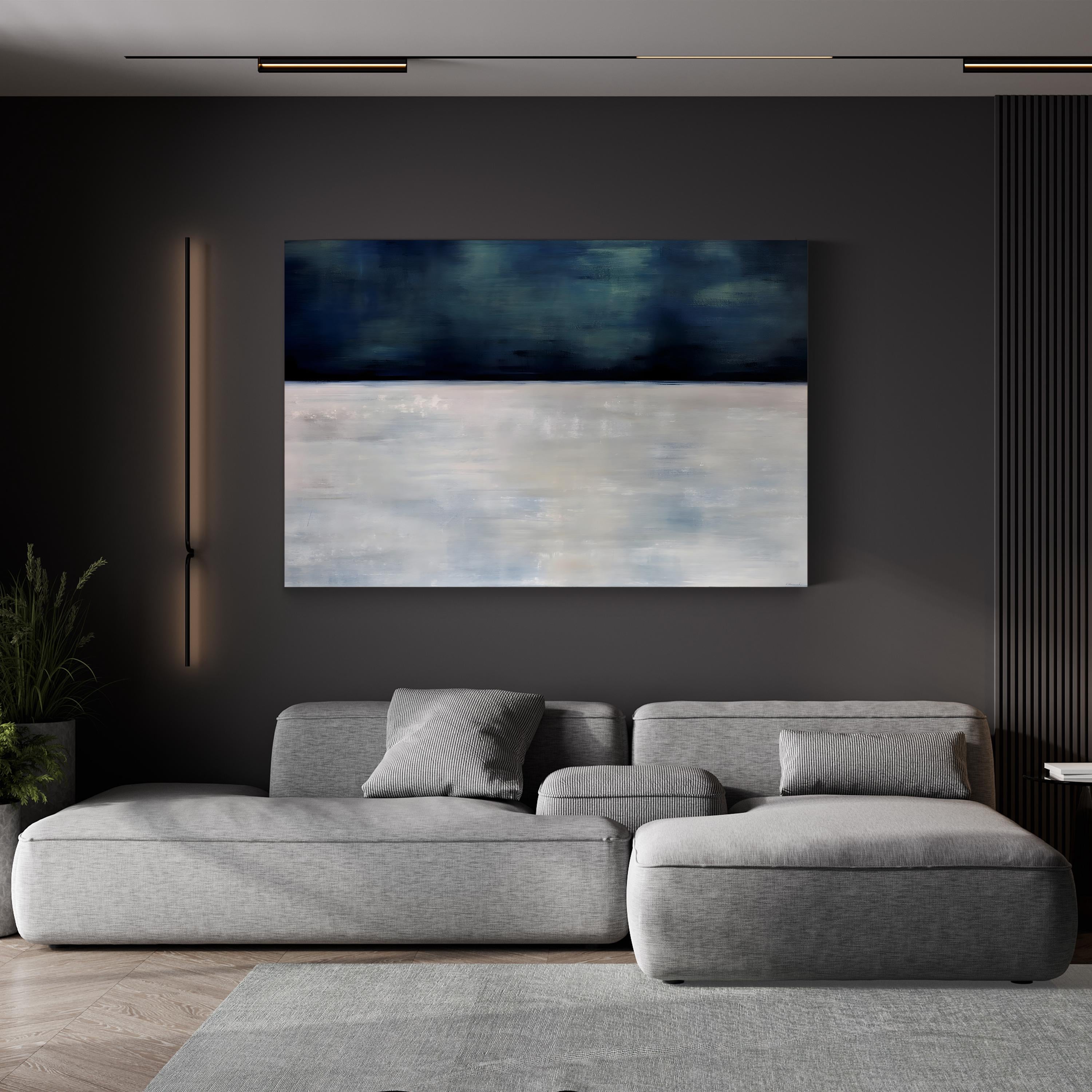Arctic Night Wall Art by Sydney Edmunds | Contemporary Abstract Winter Landscape Canvas