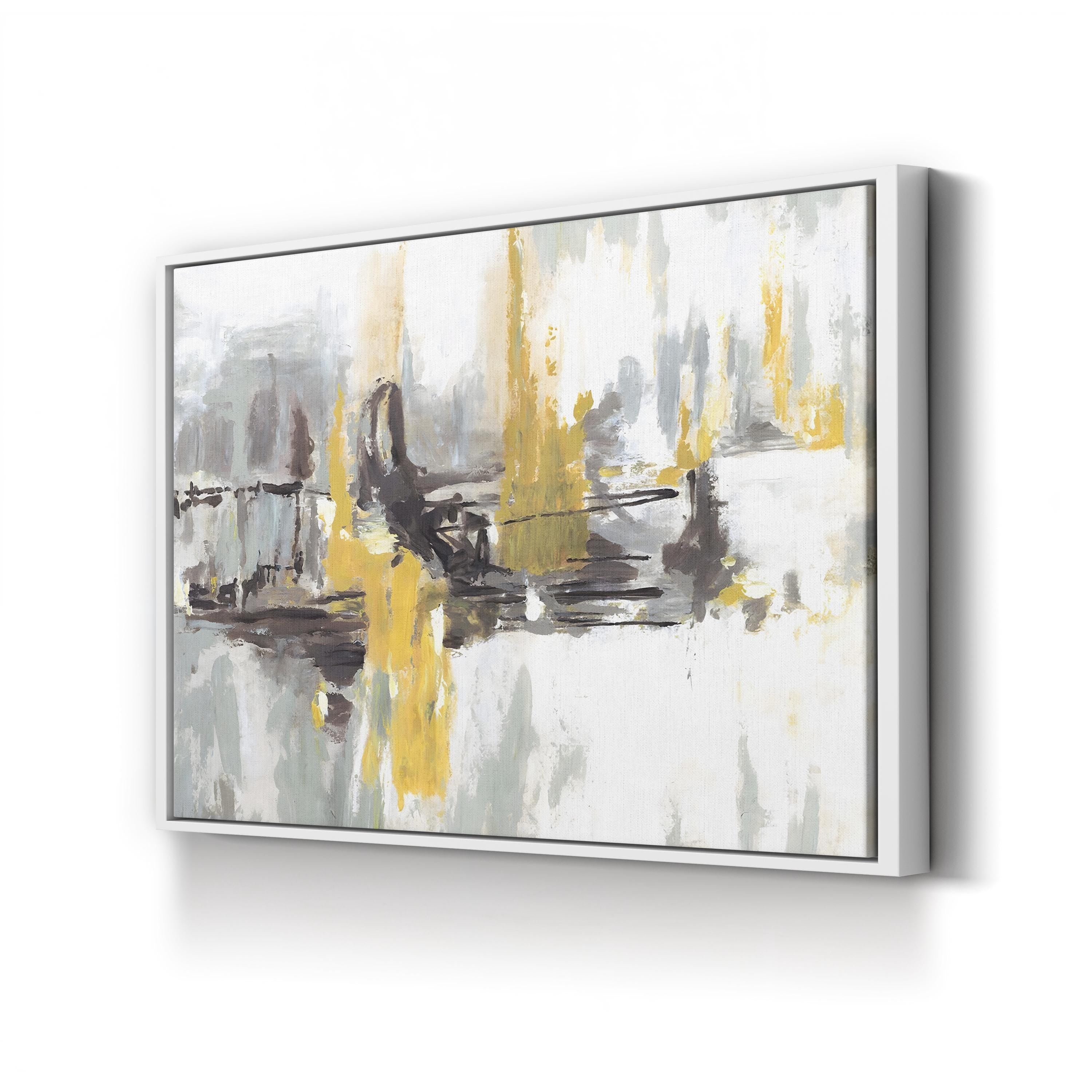 At the End of the Day – Circle Art Group Wall Art | Abstract Black, White & Yellow Canvas Print