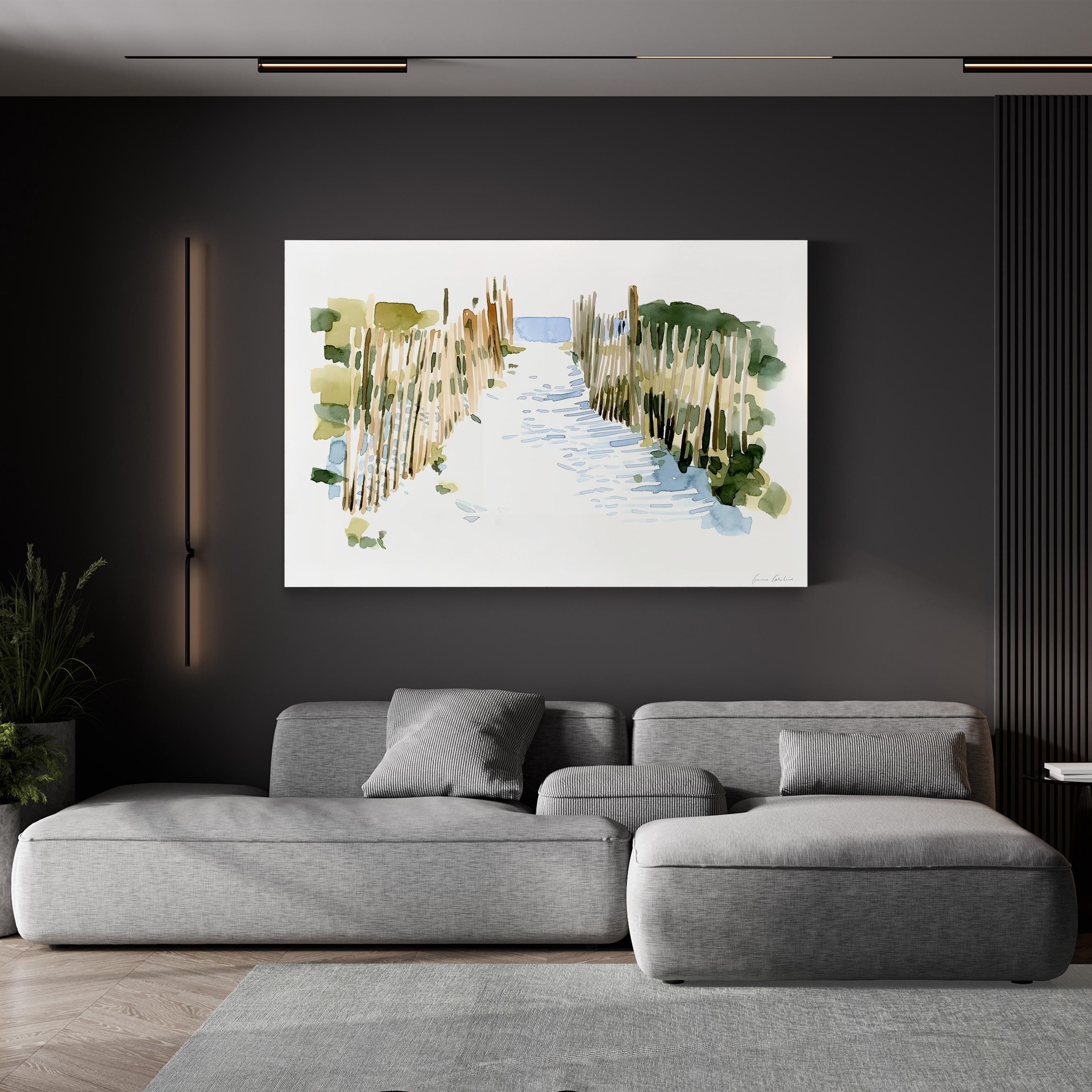 Beach Impressions I Wall Art by Emma Caroline | Contemporary Coastal Abstract Canvas Print