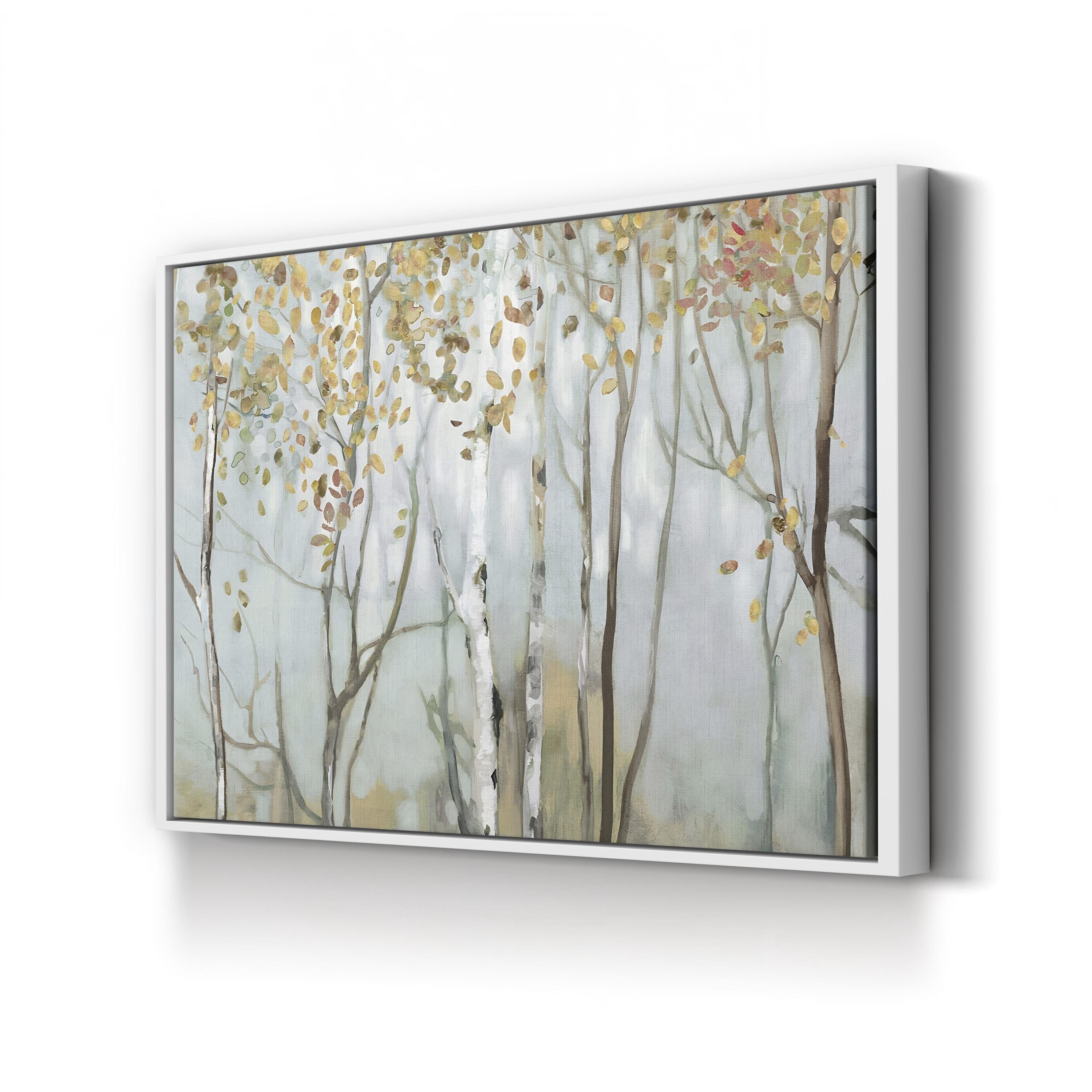 Birch in the Fog II – Allison Pearce Wall Art | Contemporary Misty Forest Canvas Print