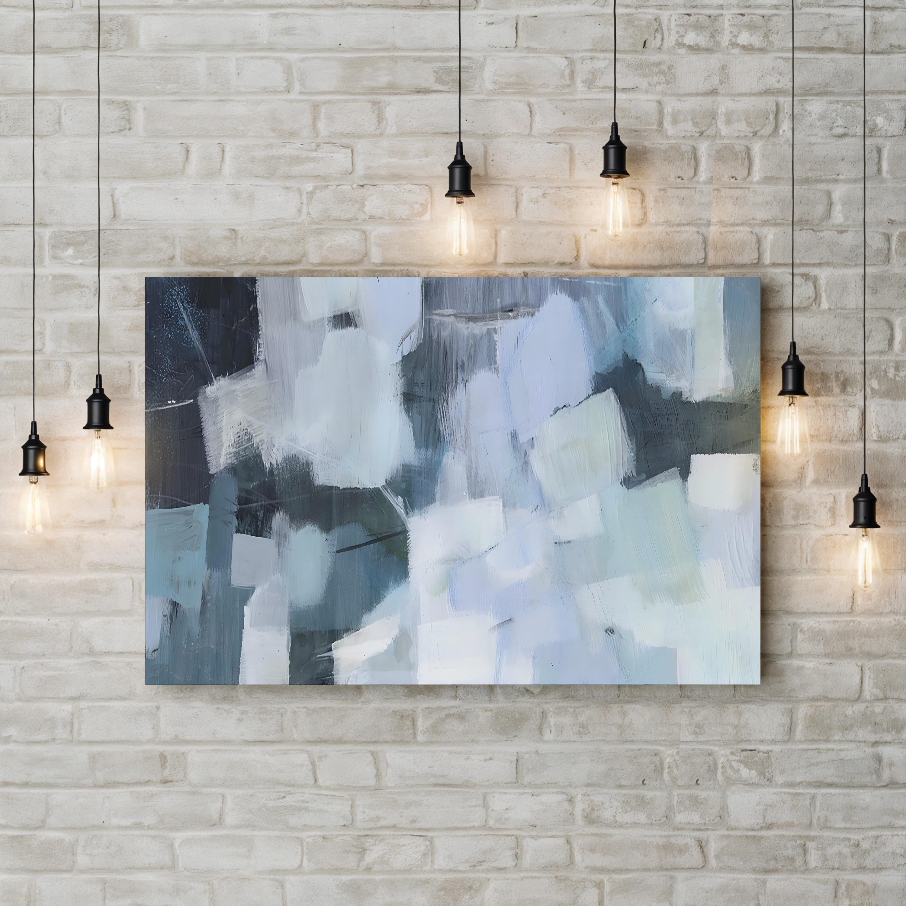 Blue Deluge I Wall Art by Victoria Borges – Contemporary Abstract Painting Print
