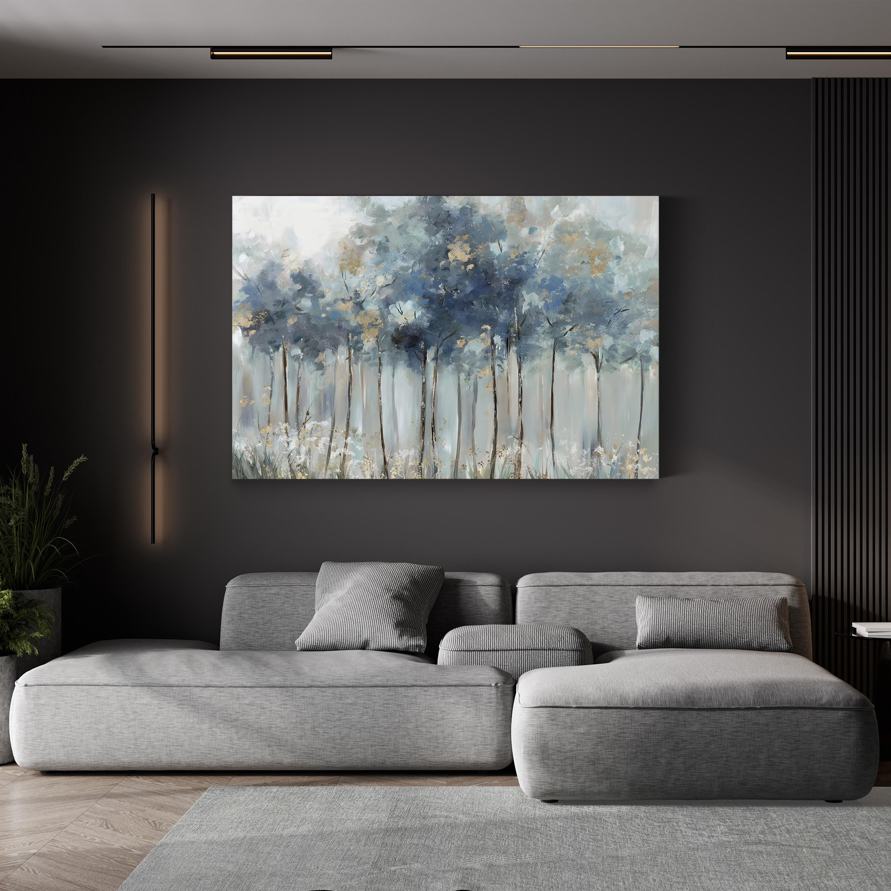Blue Golden Forest Wall Art by Allison Pearce