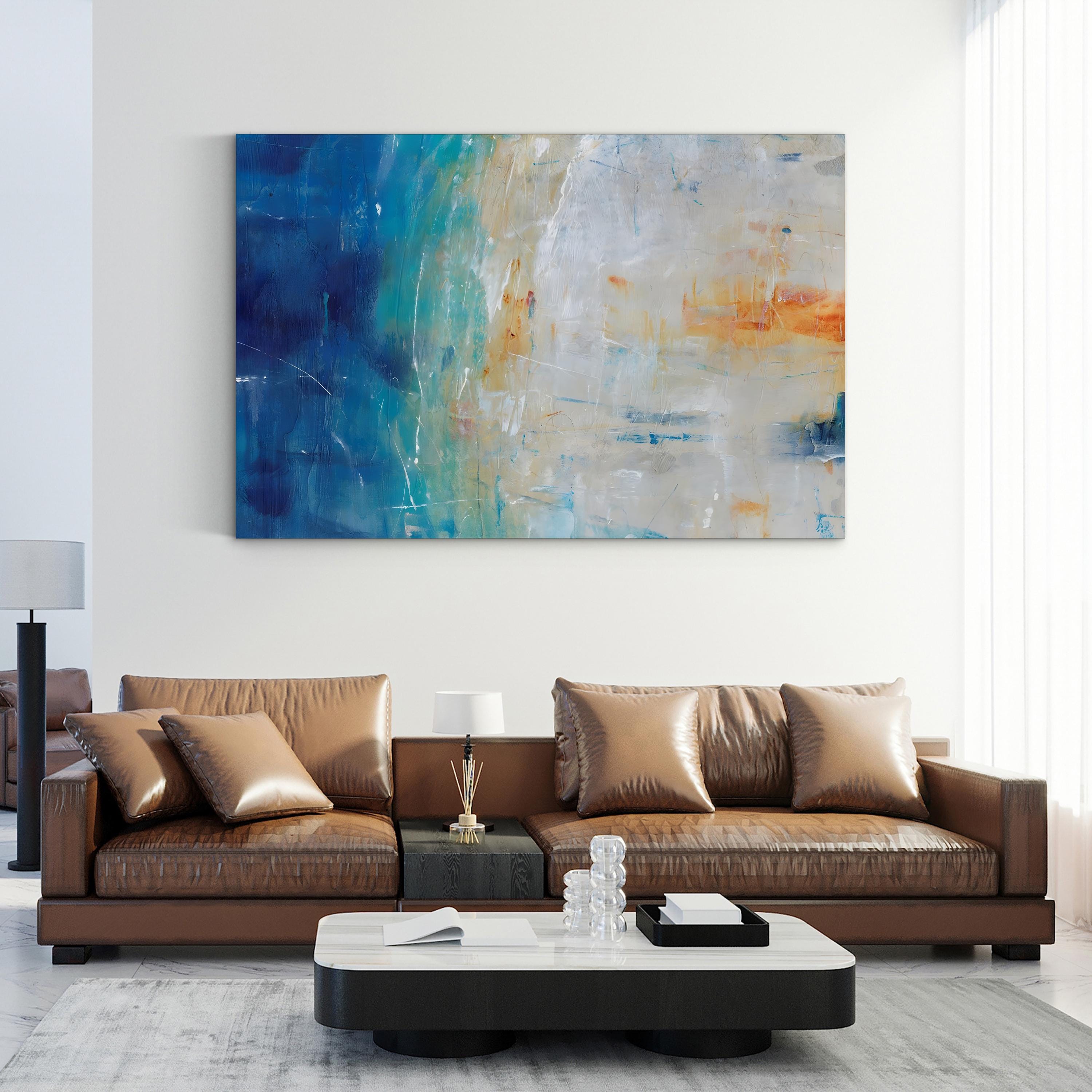 Blue Grotto II Wall Art by Tim O’Toole | Contemporary Abstract Coastal Landscape Canvas Print