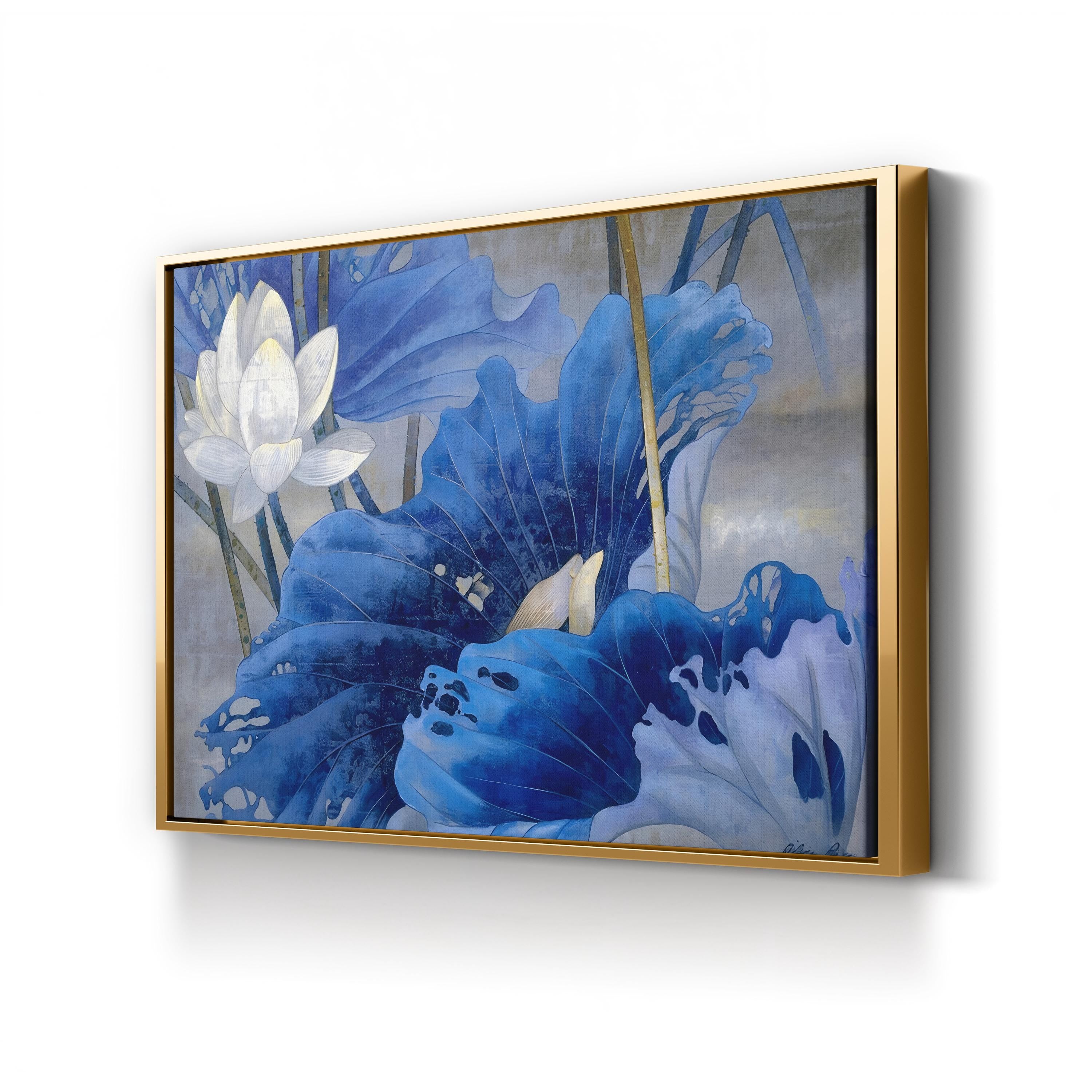 Blue Rhyme Wall Art by Ailian Price | Contemporary Abstract Blue Floral Canvas Print