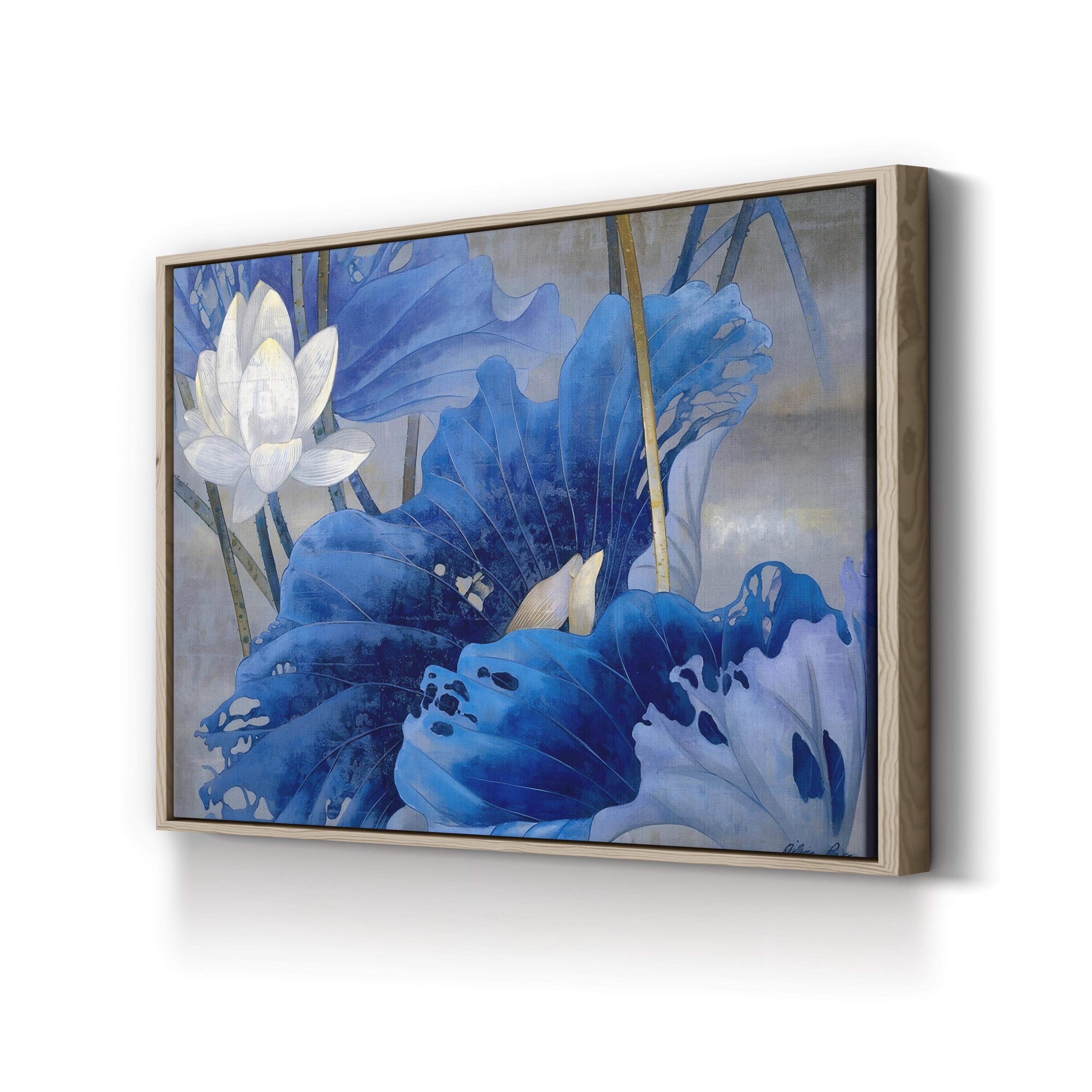 Blue Rhyme Wall Art by Ailian Price | Contemporary Abstract Blue Floral Canvas Print
