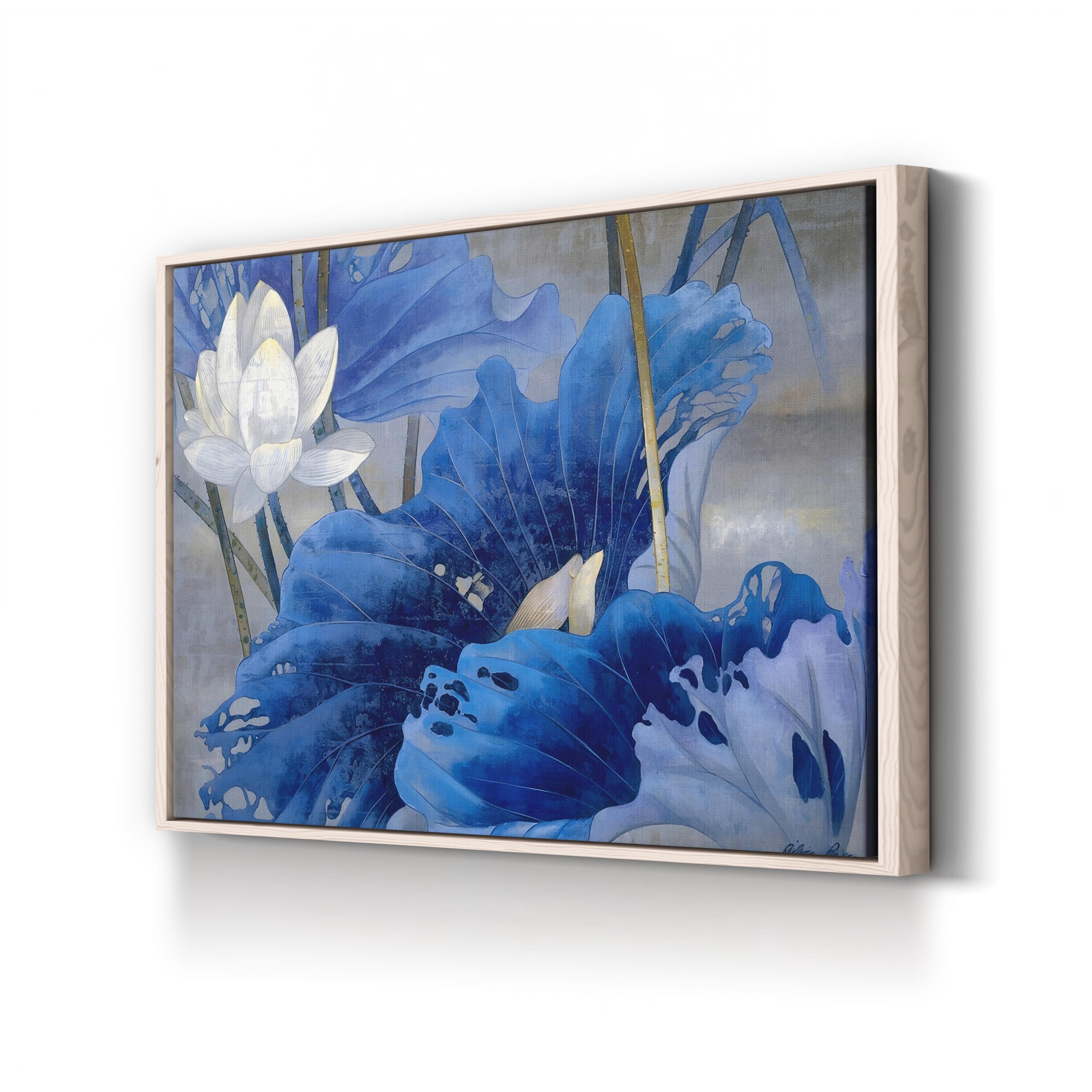 Blue Rhyme Wall Art by Ailian Price | Contemporary Abstract Blue Floral Canvas Print