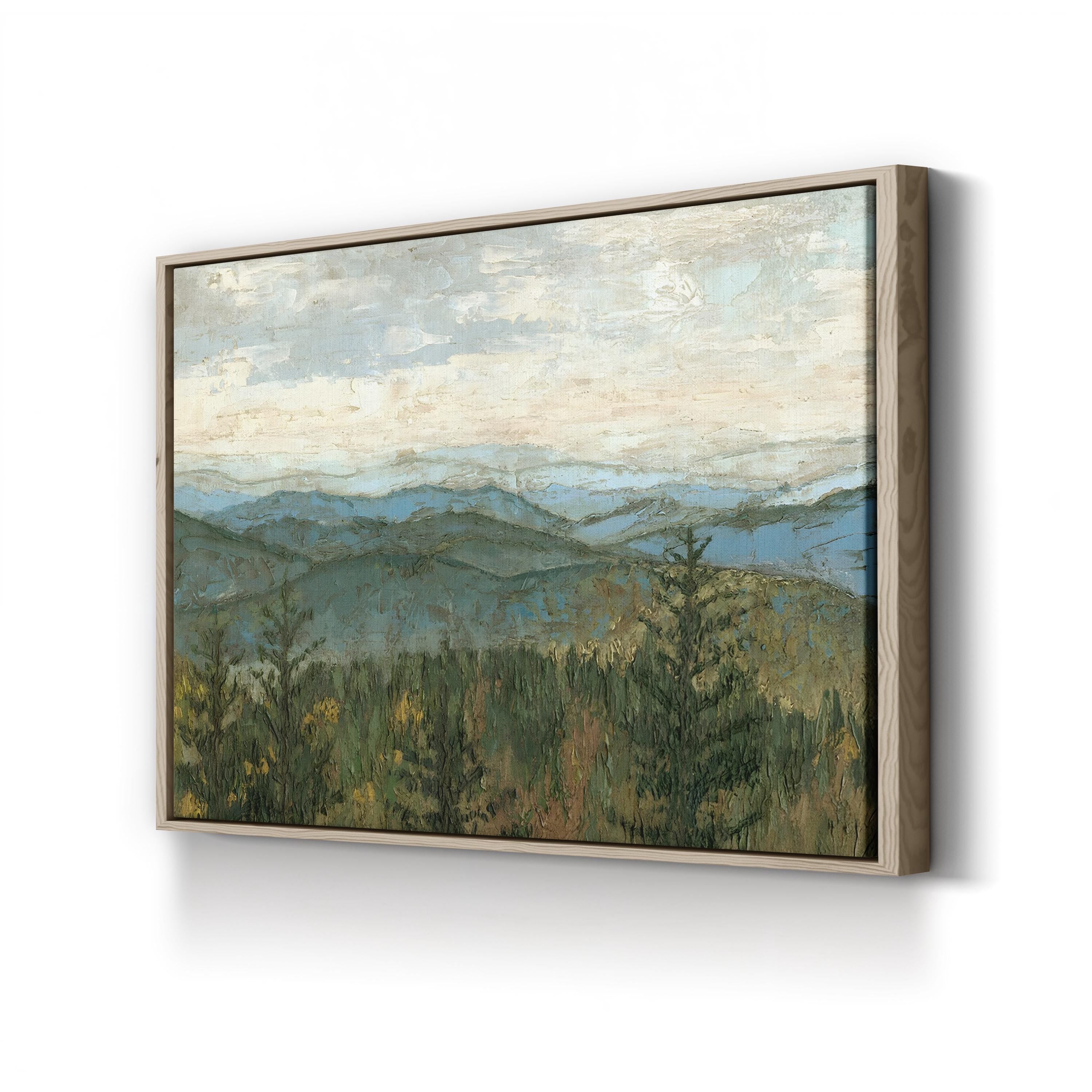 Blue Ridge Mountain Landscape – Period Illustration Wall Art | Hand-Painted Canvas Print