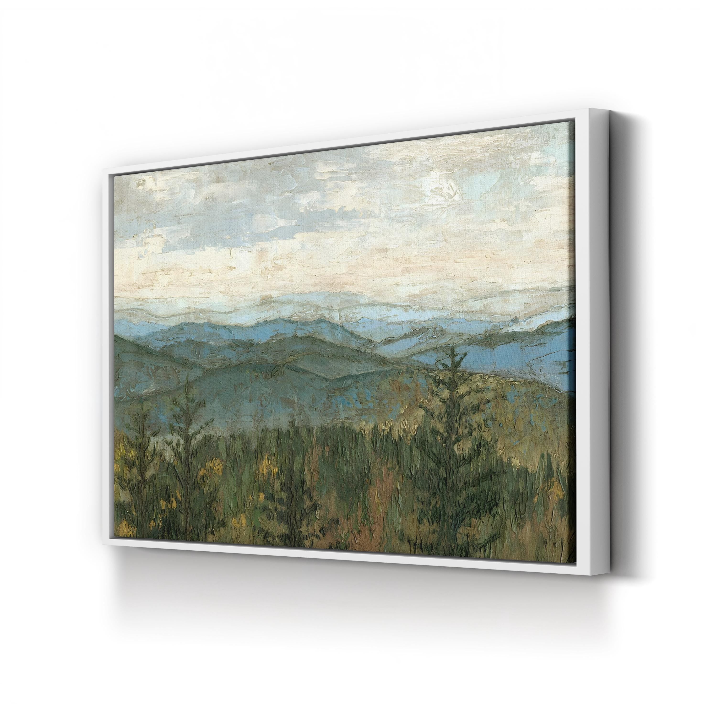 Blue Ridge Mountain Landscape – Period Illustration Wall Art | Hand-Painted Canvas Print