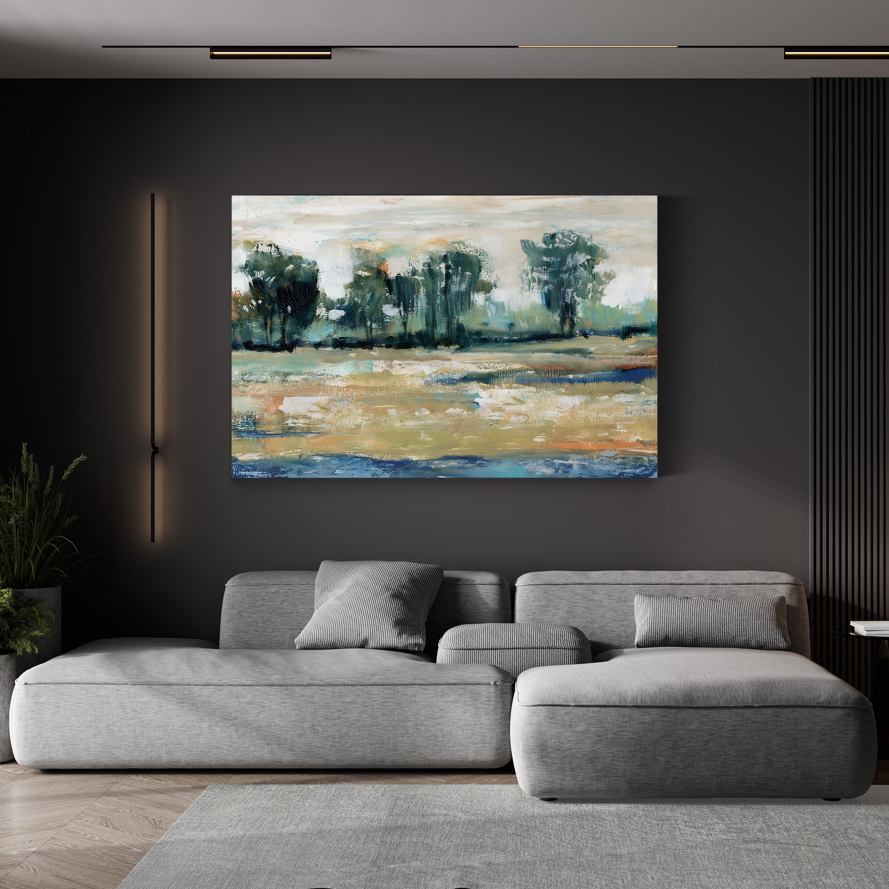 Blue Shade I Wall Art by Tim O'Toole | Abstract Blue and Green Contemporary Canvas