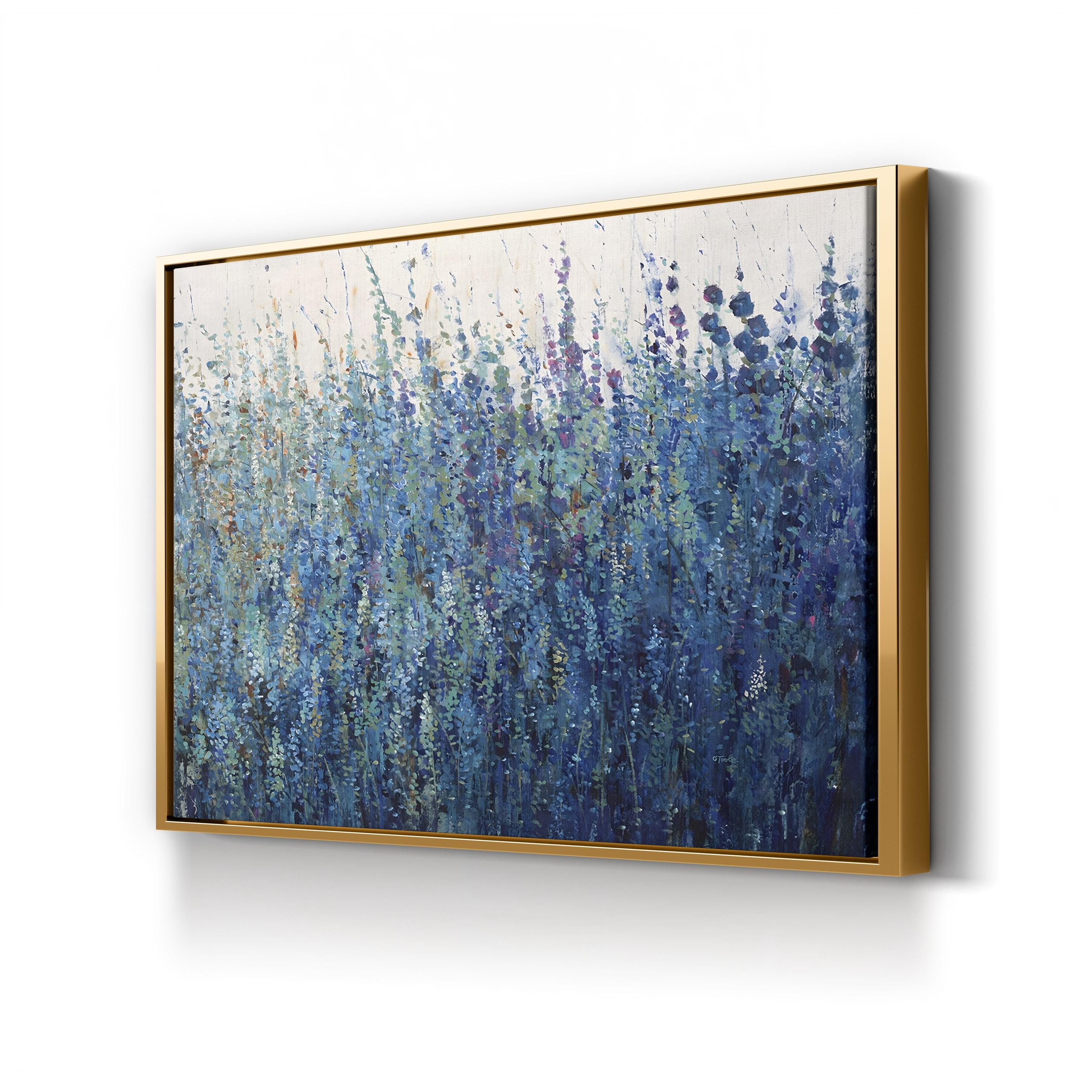 Blue Wildflower Patch Wall Art by Tim O’Toole | Blue Floral Landscape Canvas Print