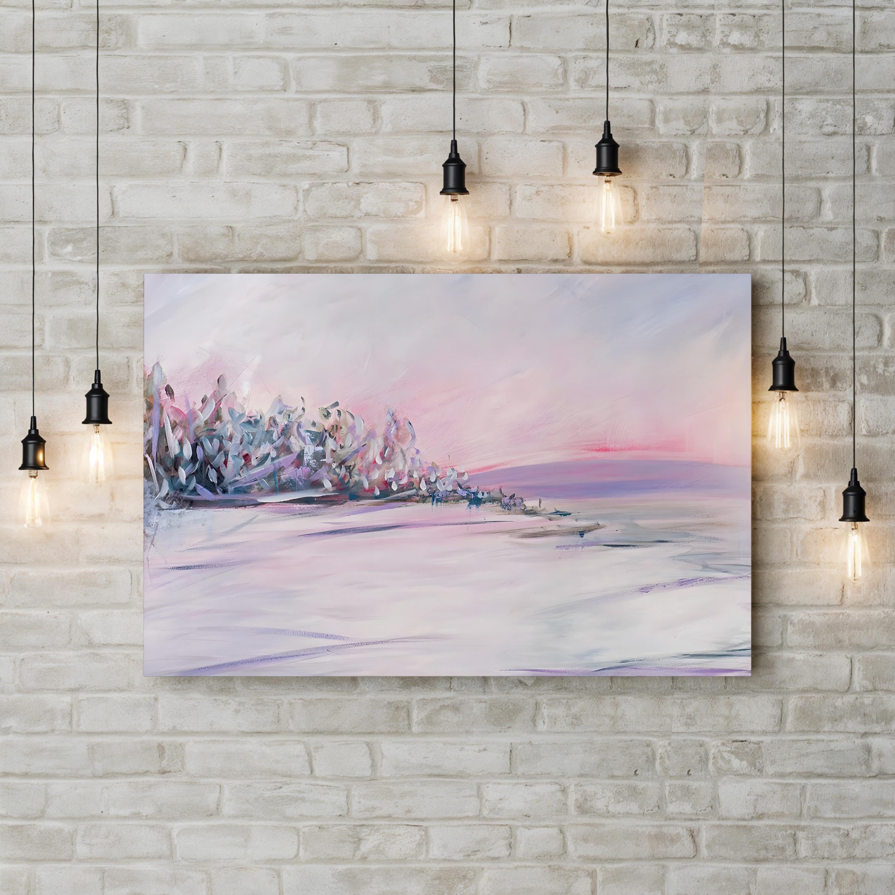 Blush Winter Sunset Wall Art by Circle Art Group