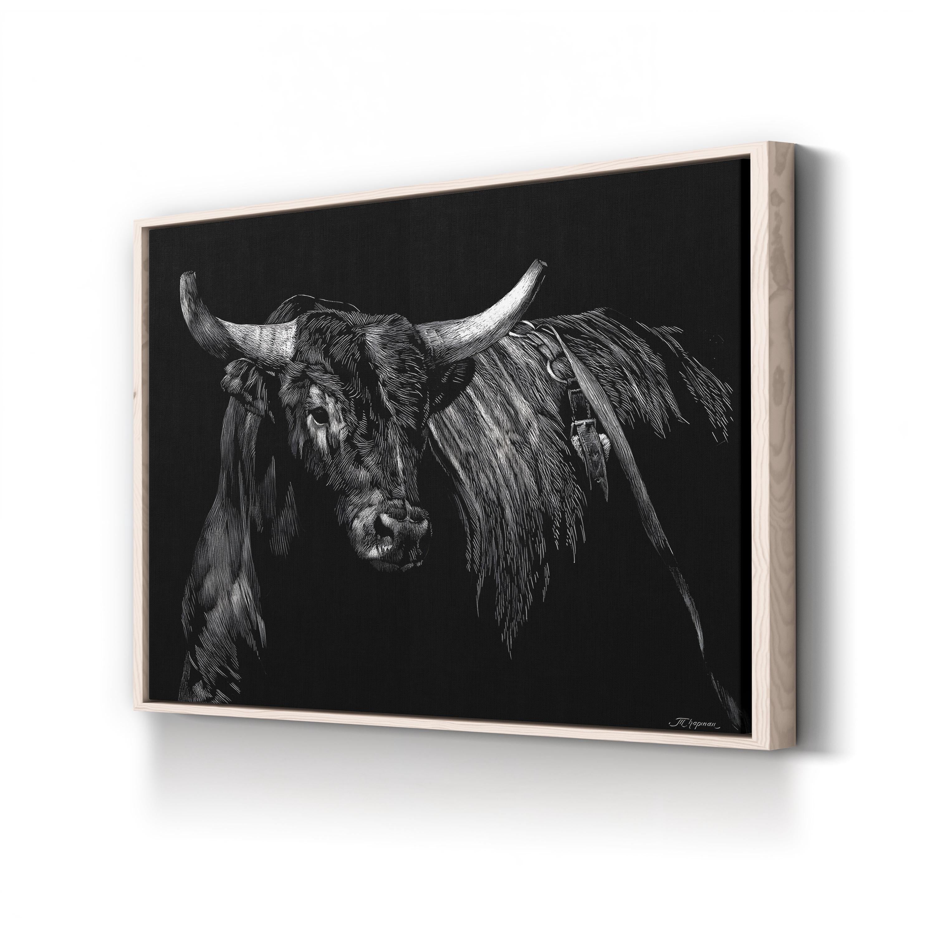 Brindle Rodeo Bull Wall Art by Julie Chapman