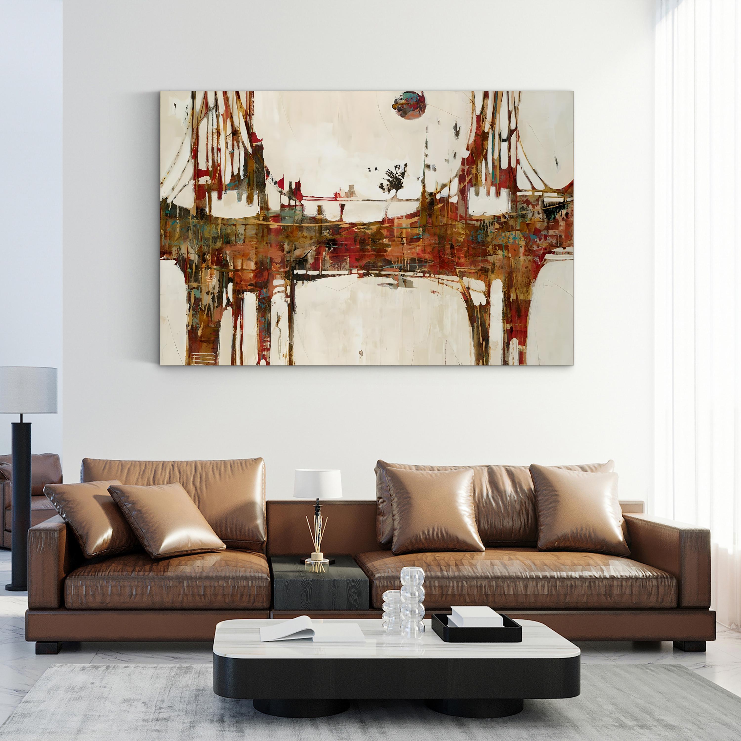 Building Bridges Wall Art by Liz Jardine | Abstract Landscape Canvas