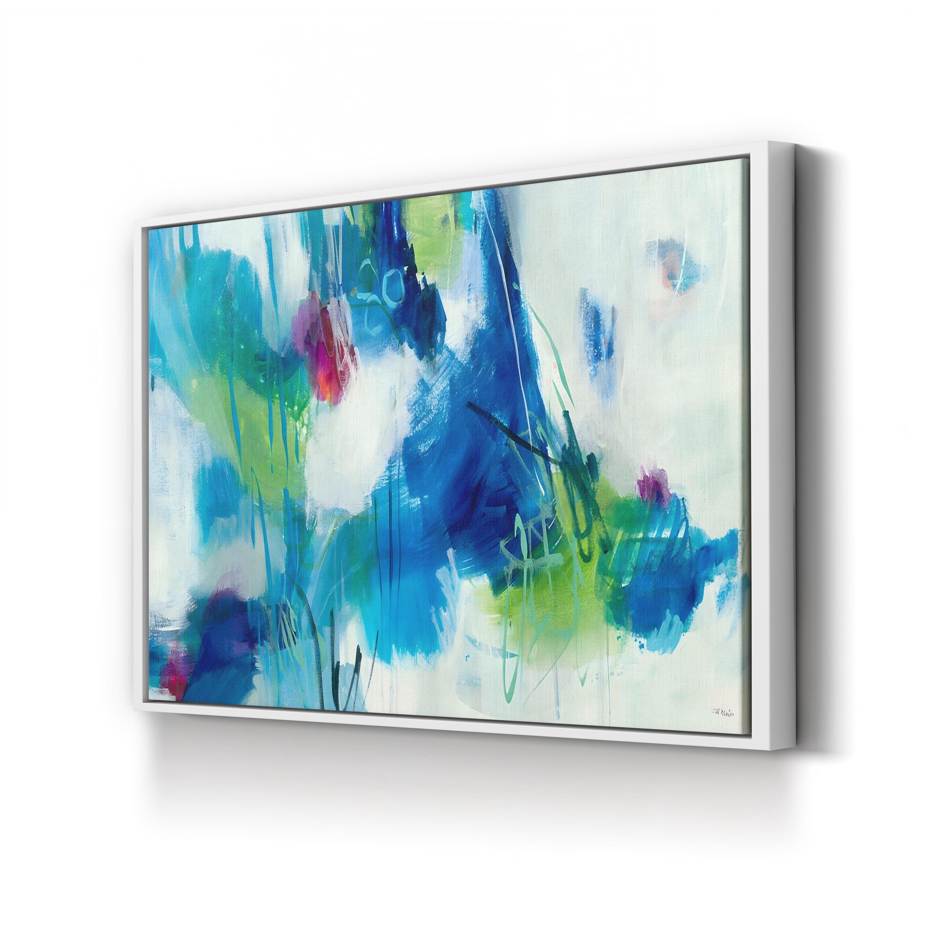 Burst of Rain by Jill Martin canvas print in white frame