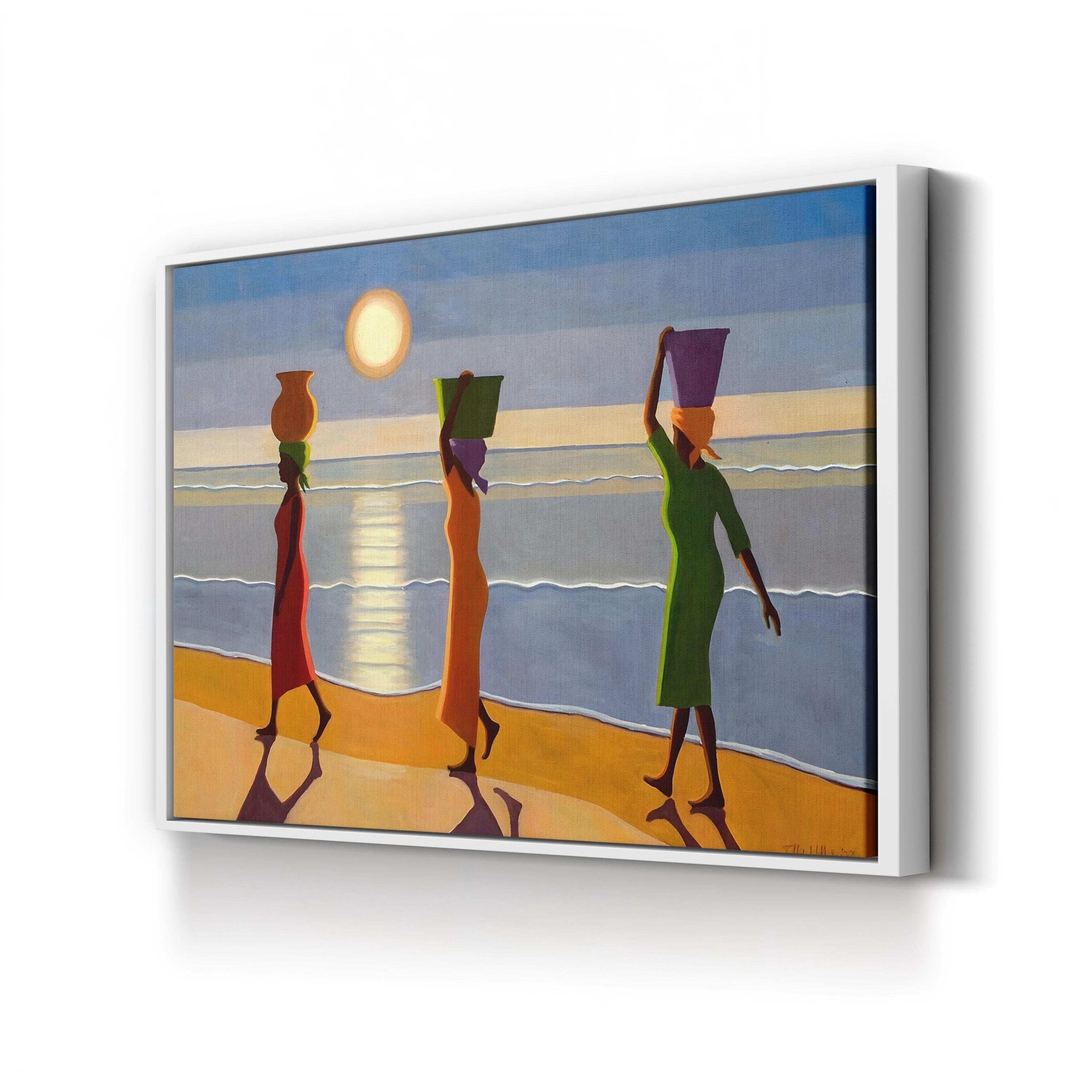 By the Beach 2007 Coastal Figures – Tilly Willis Wall Art | Contemporary Coastal Canvas Print