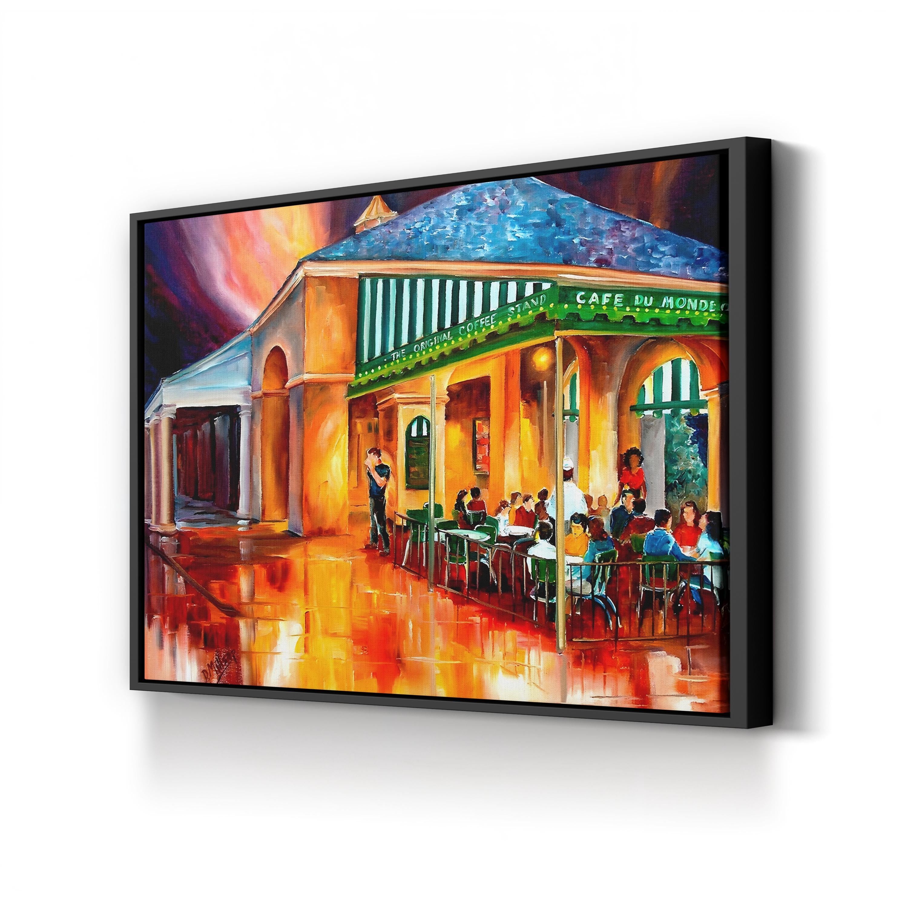 Cafe du Monde Wall Art by Diane Millsap – Contemporary New Orleans Café Scene Canvas