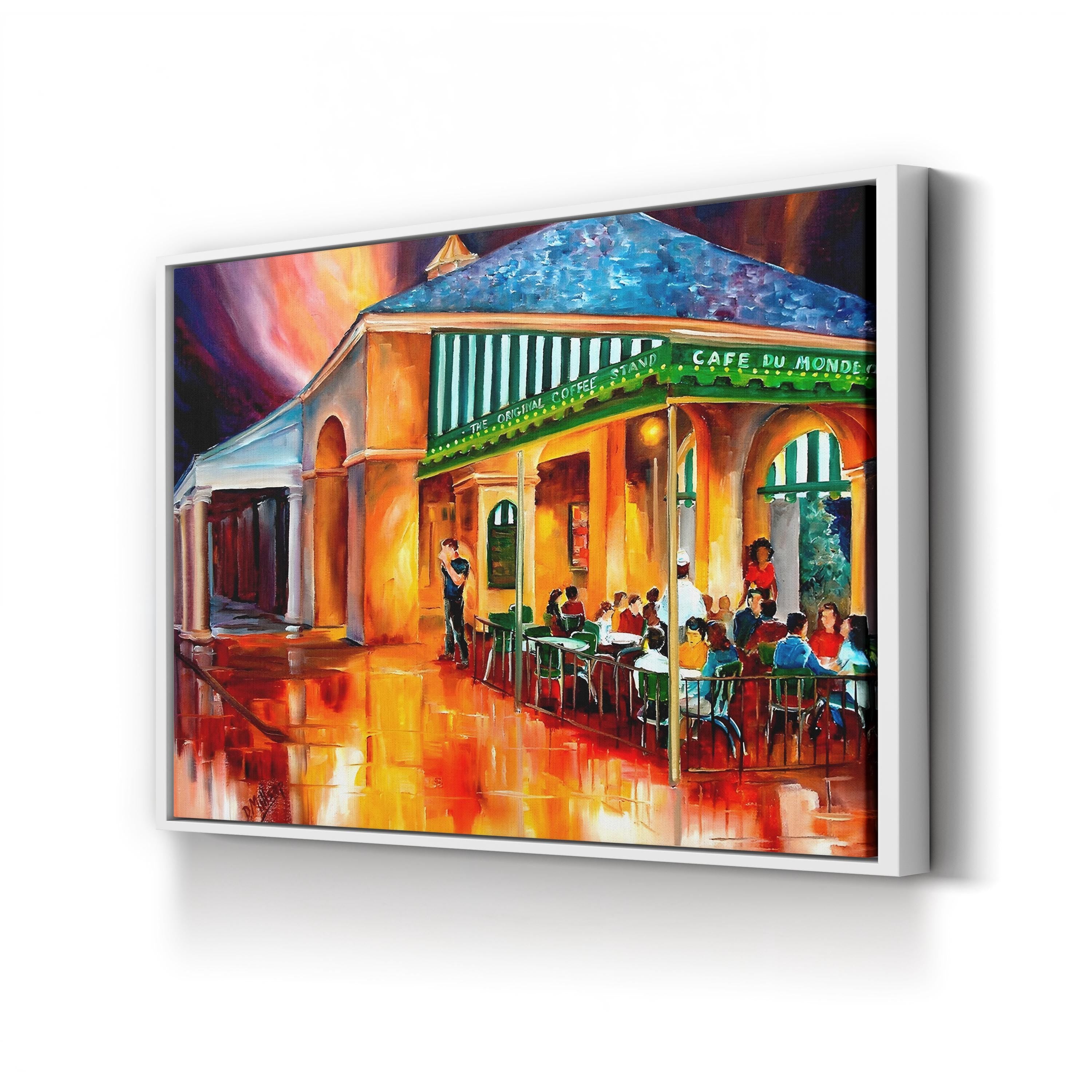 Cafe du Monde Wall Art by Diane Millsap – Contemporary New Orleans Café Scene Canvas