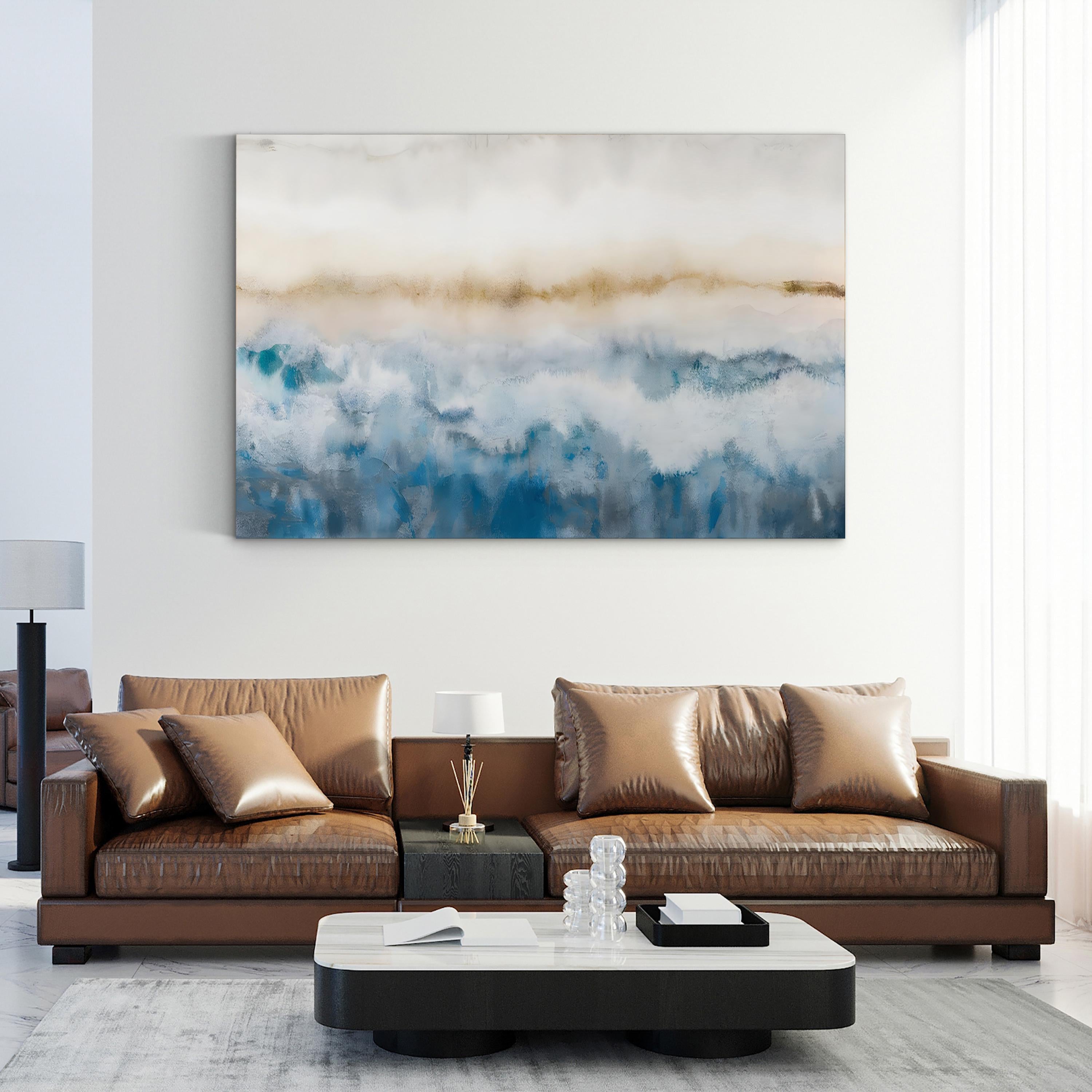 Calm Wave Wall Art by J. Hazel – Contemporary Abstract Ocean Painting Print