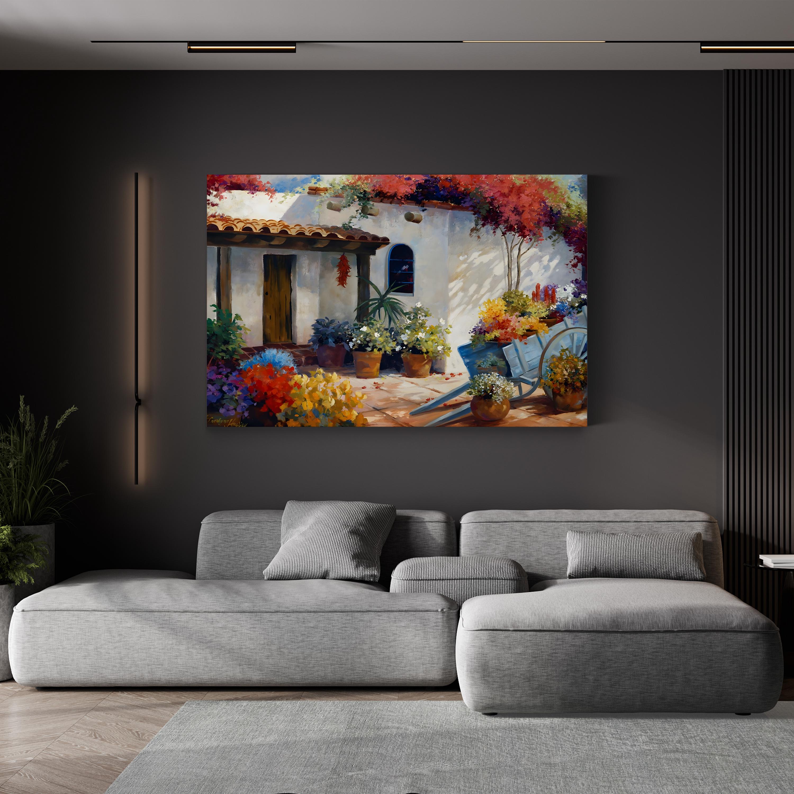 Casa Paloma Canvas Art: Boho Landscape Print, Earthy Tones