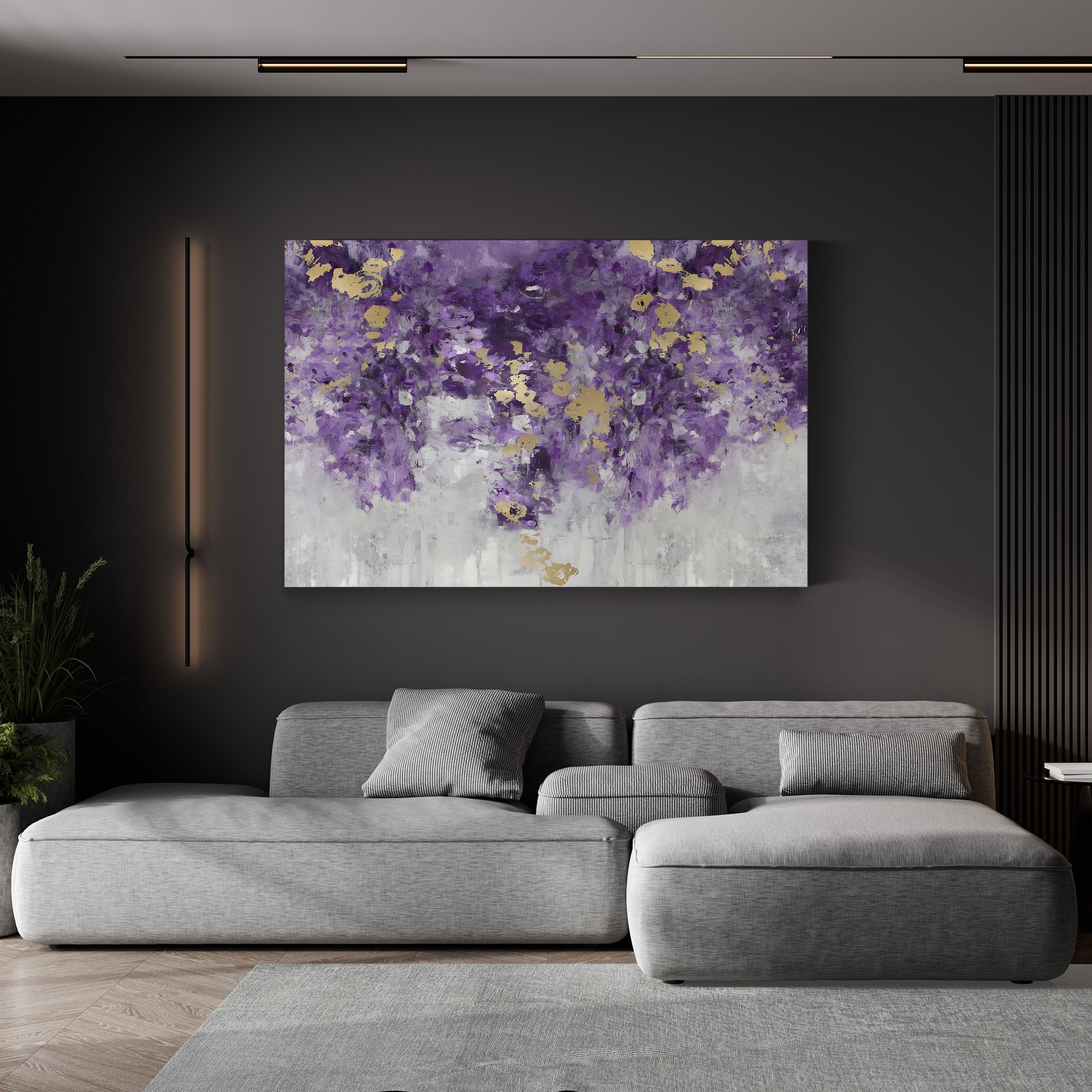 Charmed Purple Wall Art – Contemporary Abstract Floral Artwork