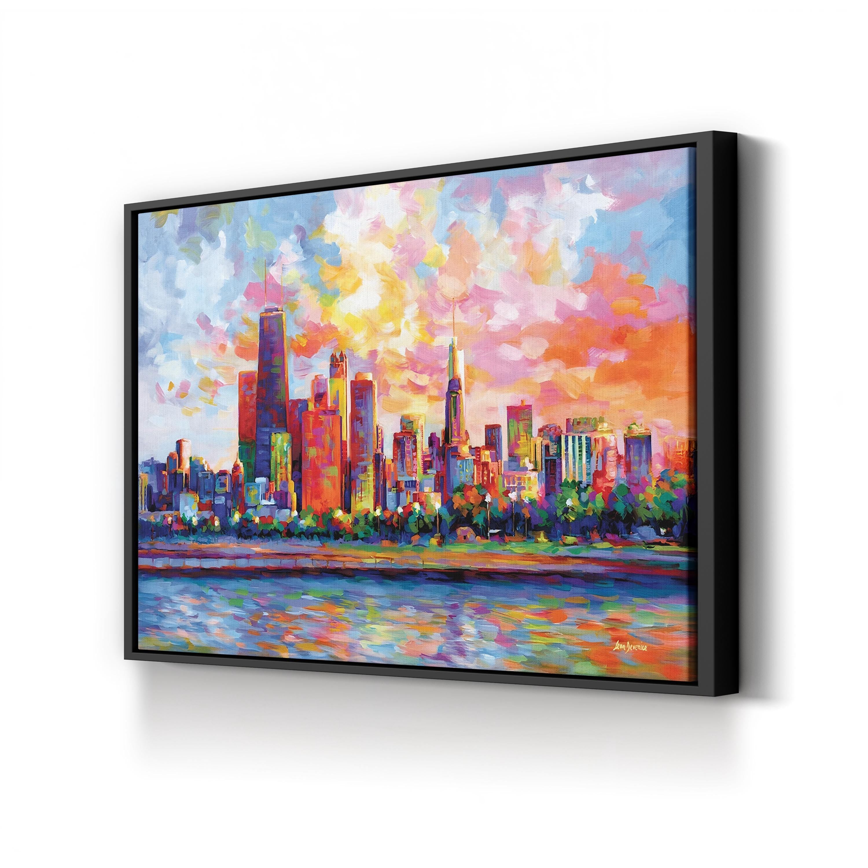 Chicago Downtown Skyline Wall Art by Leon Devenice