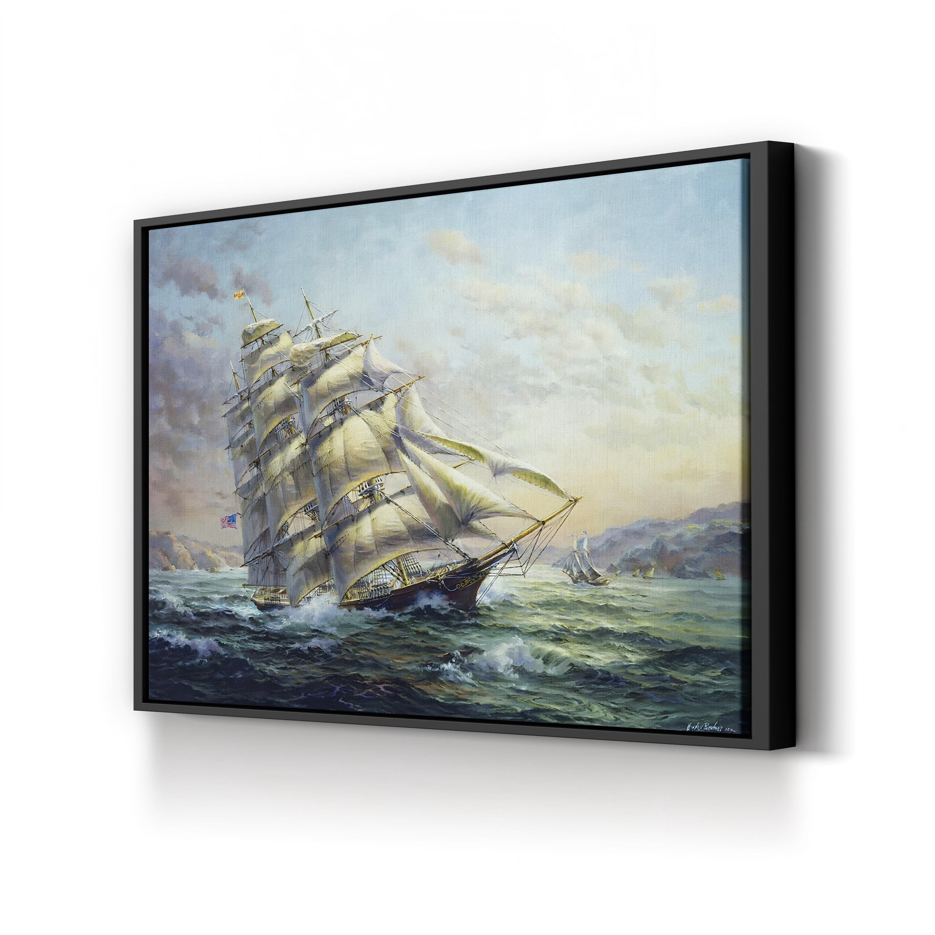 Clipper Ship Surprise Wall Art by Nicky Boehme Nautical Sailing Ship Canvas Print