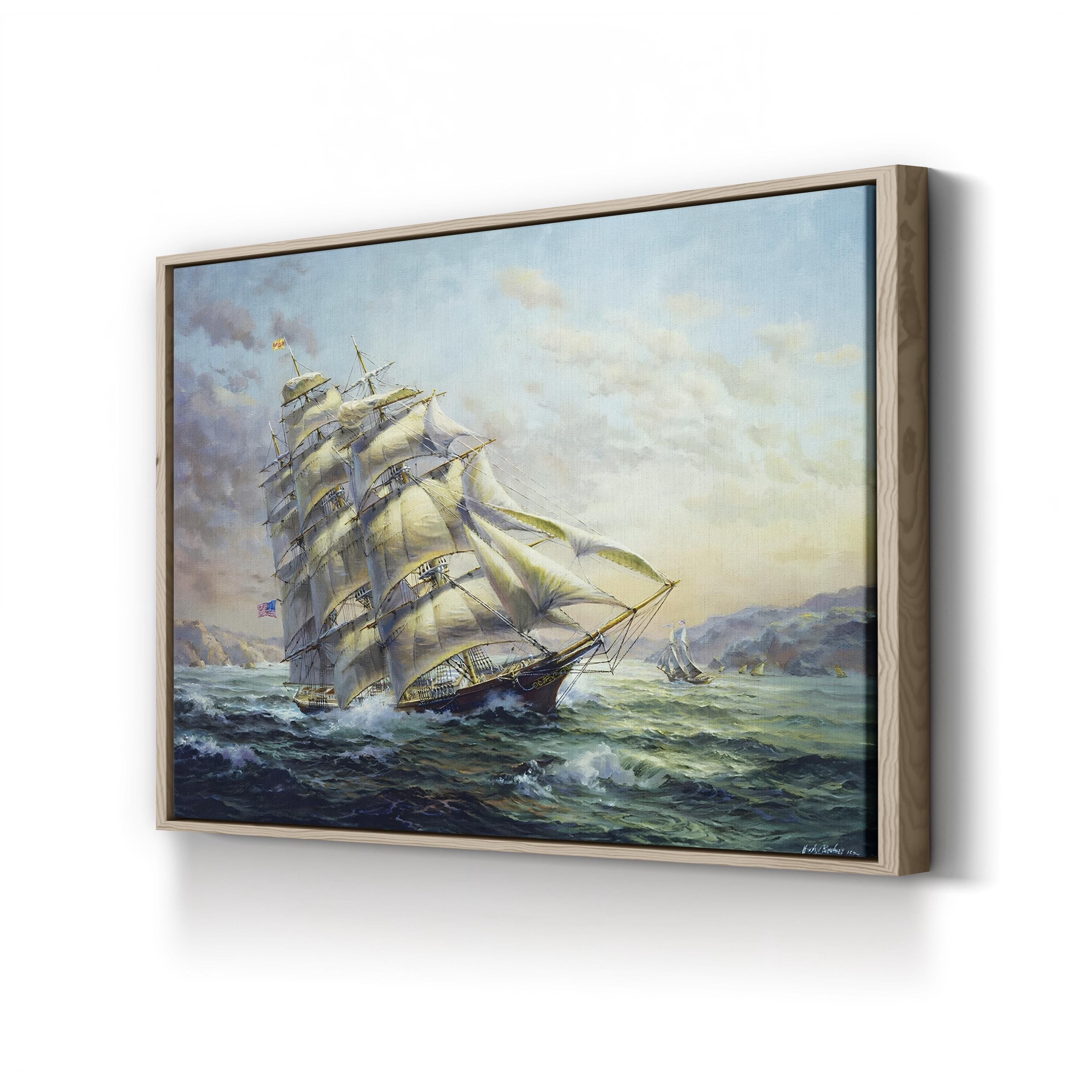 Clipper Ship Surprise Wall Art by Nicky Boehme Nautical Sailing Ship Canvas Print